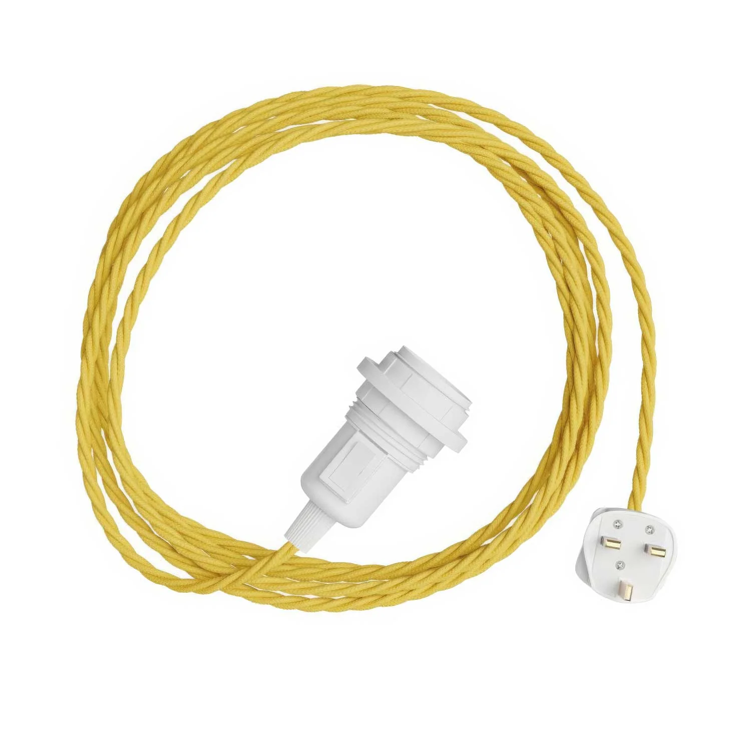 Snake Twisted for lampshade – Plug-in lamp with TM10 braided fabric cable and UK plug