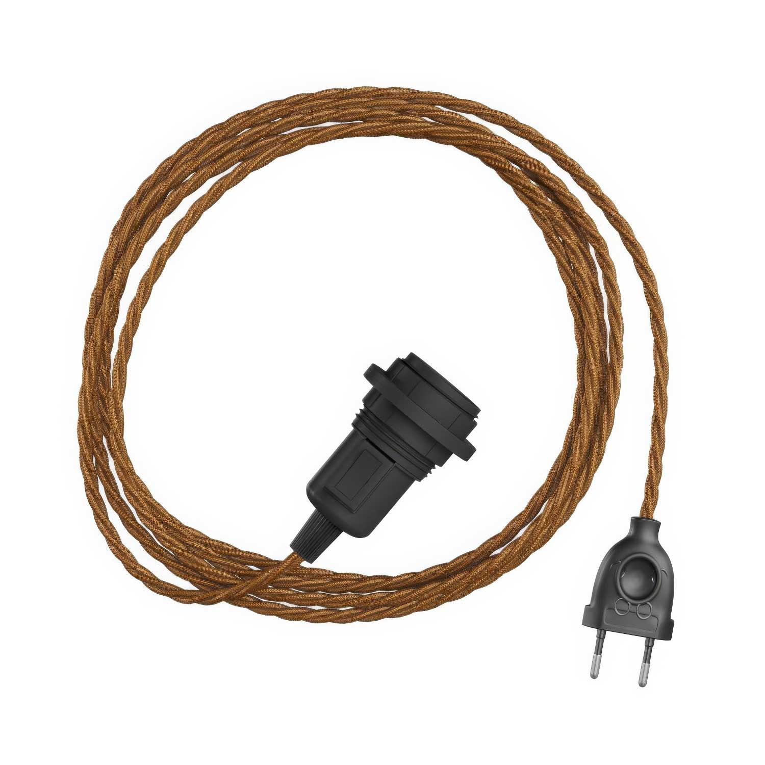 Snake Twisted for lampshade - Plug-in lamp with TC23 braided fabric cable
