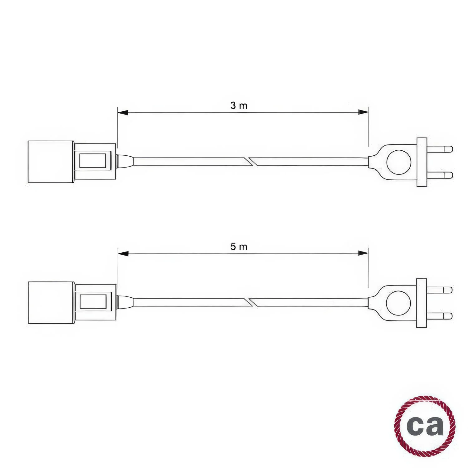 Snake Twisted for lampshade - Plug-in lamp with TC23 braided fabric cable - Image 3