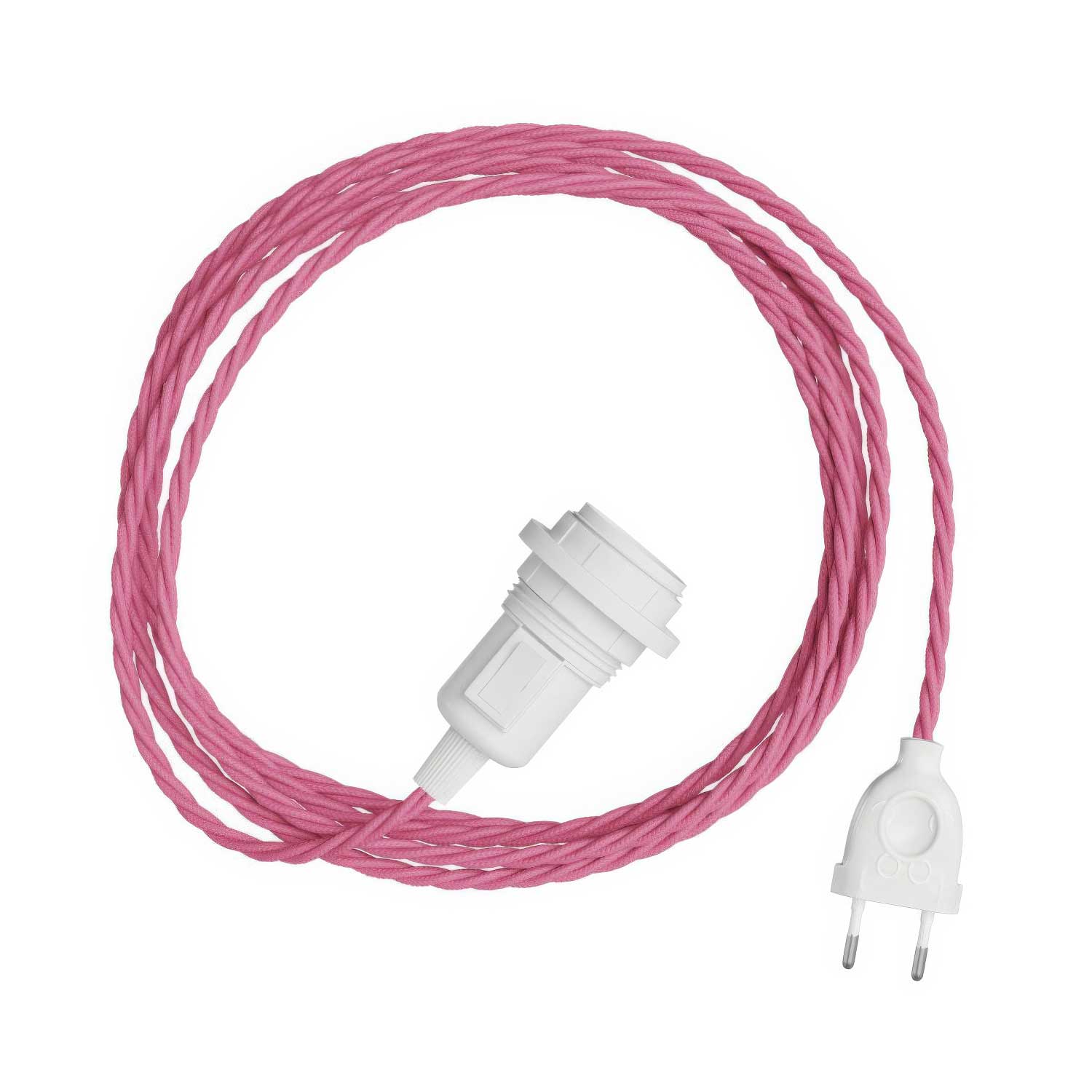 Snake Twisted for lampshade - Plug-in lamp with TM08 braided fabric cable