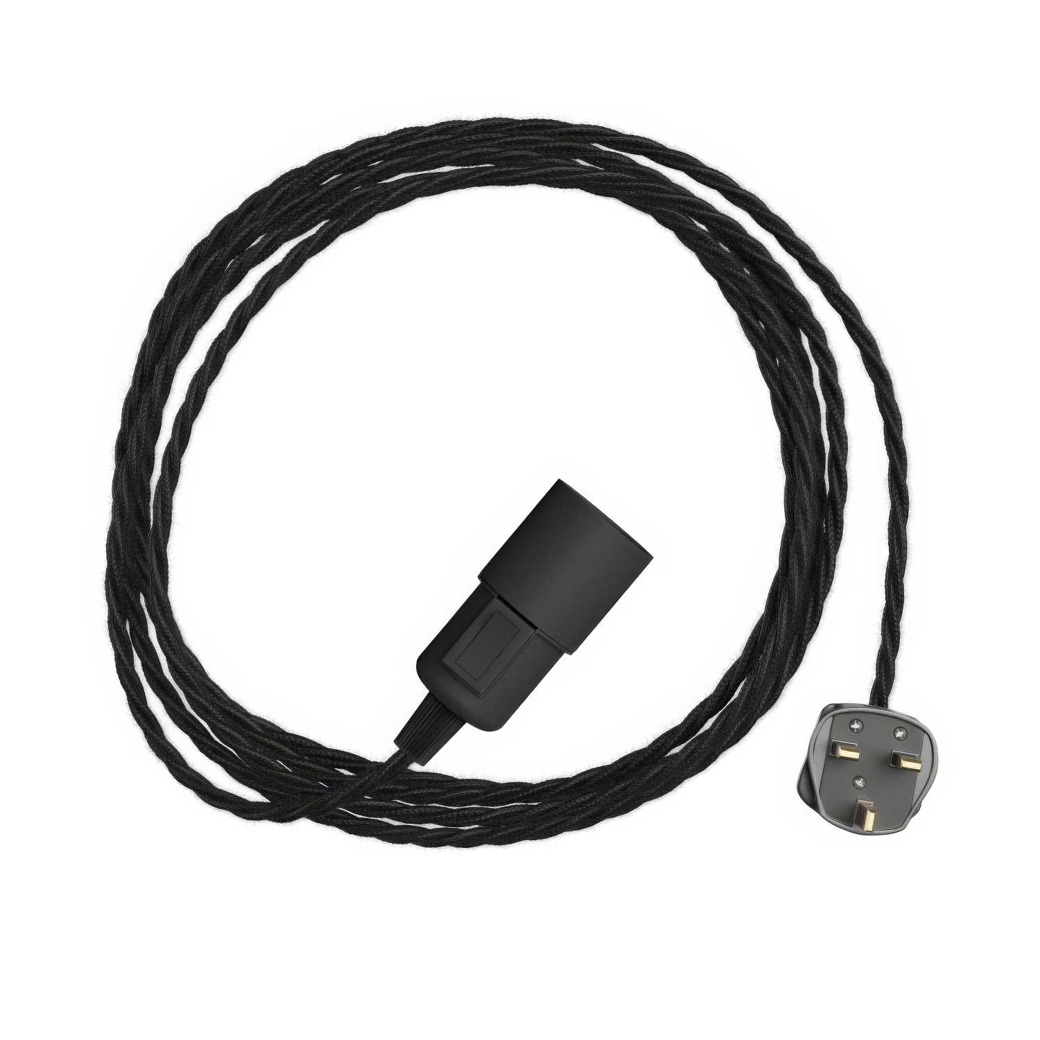 Snake Twisted - Plug-in lamp with TC04 braided fabric cable and UK plug