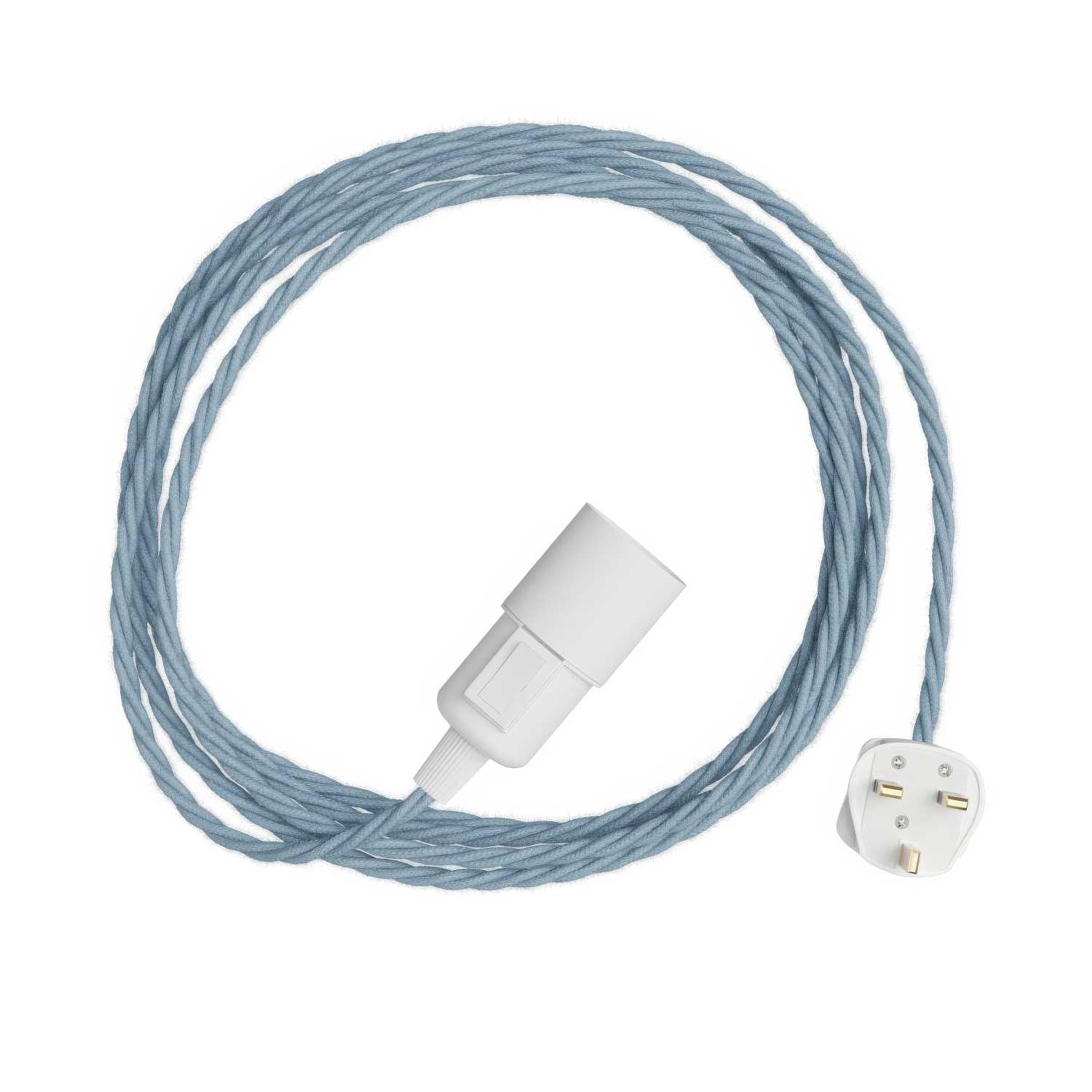 Snake Twisted - Plug-in lamp with TC53 braided fabric cable and UK plug