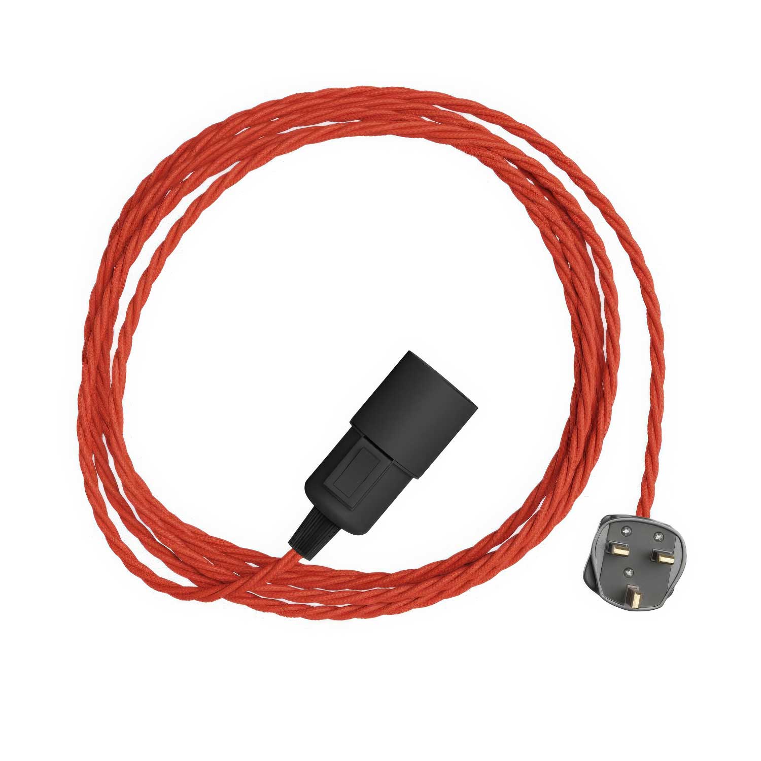 Snake Twisted – Plug-in lamp with braided fabric cable TM09 and UK plug