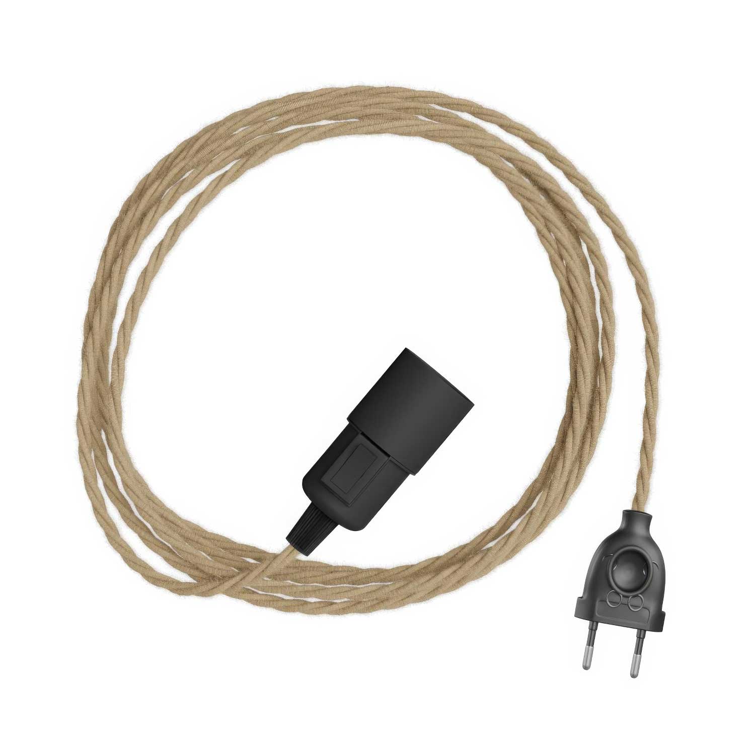 Snake Twisted - Plug-in lamp with braided fabric cable TN06