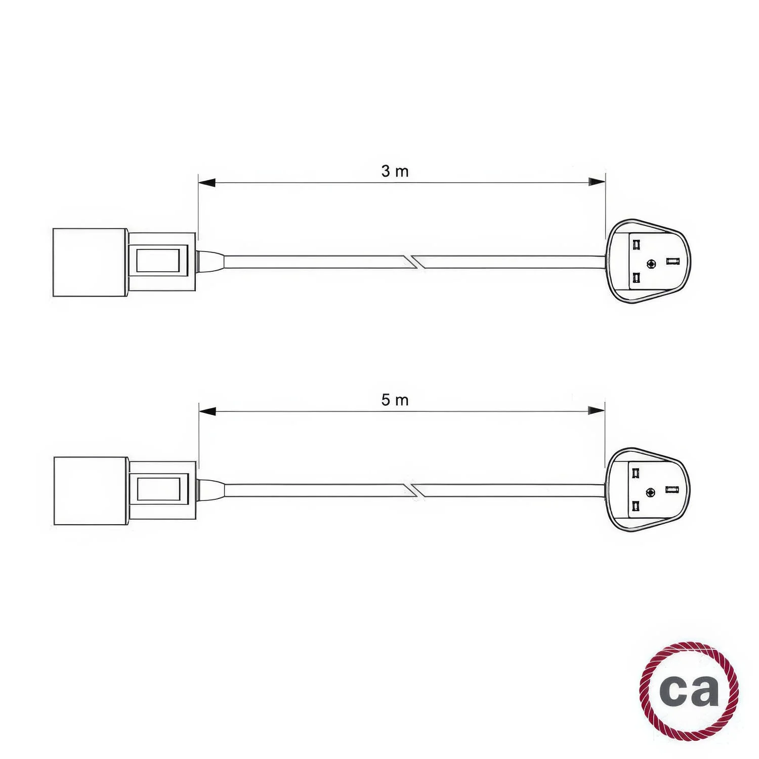 Snake Zig-Zag for lampshade – Plug-in lamp with Zig-Zag effect fabric cord RD72 and UK plug - Image 3
