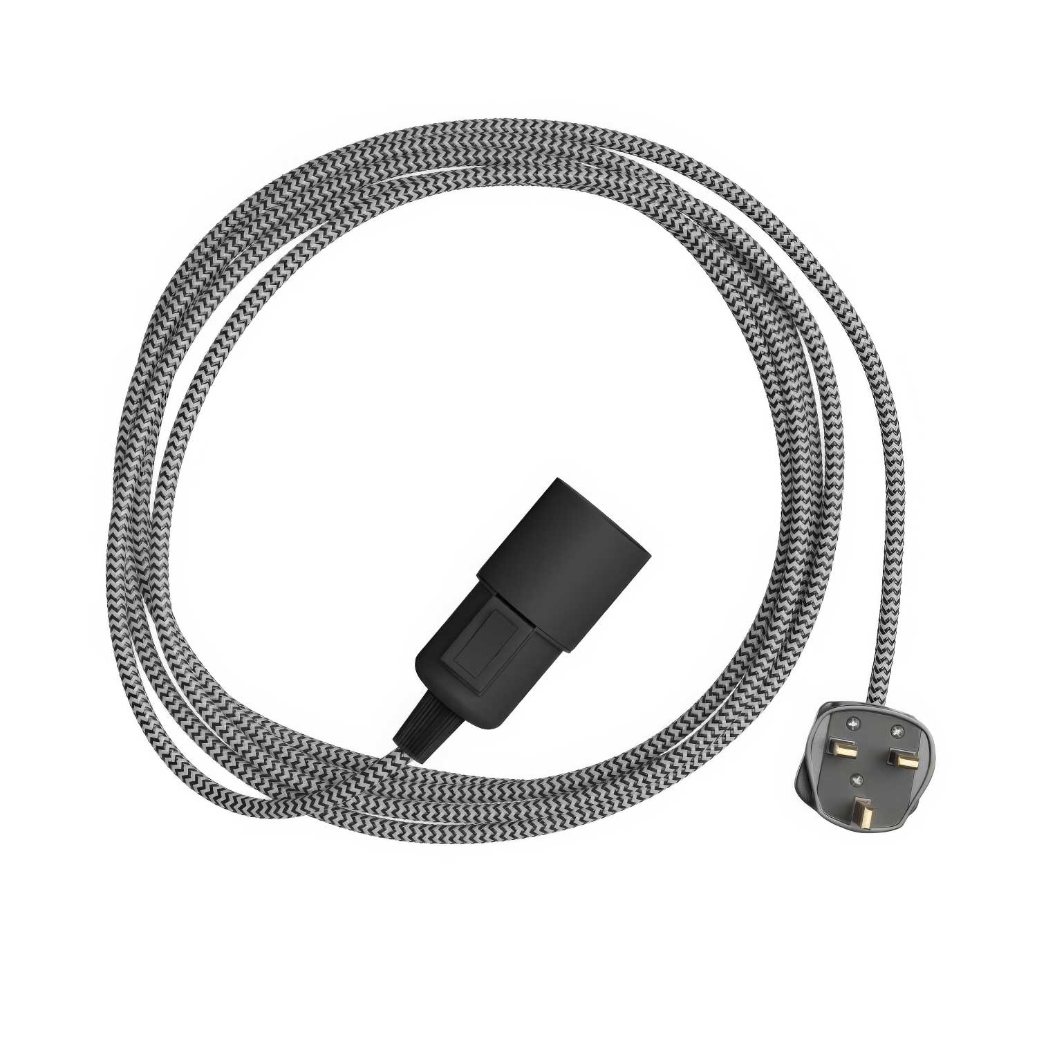 Snake Zig-Zag - Plug-in lamp with Zig-Zag effect fabric cord RZ04 and UK plug
