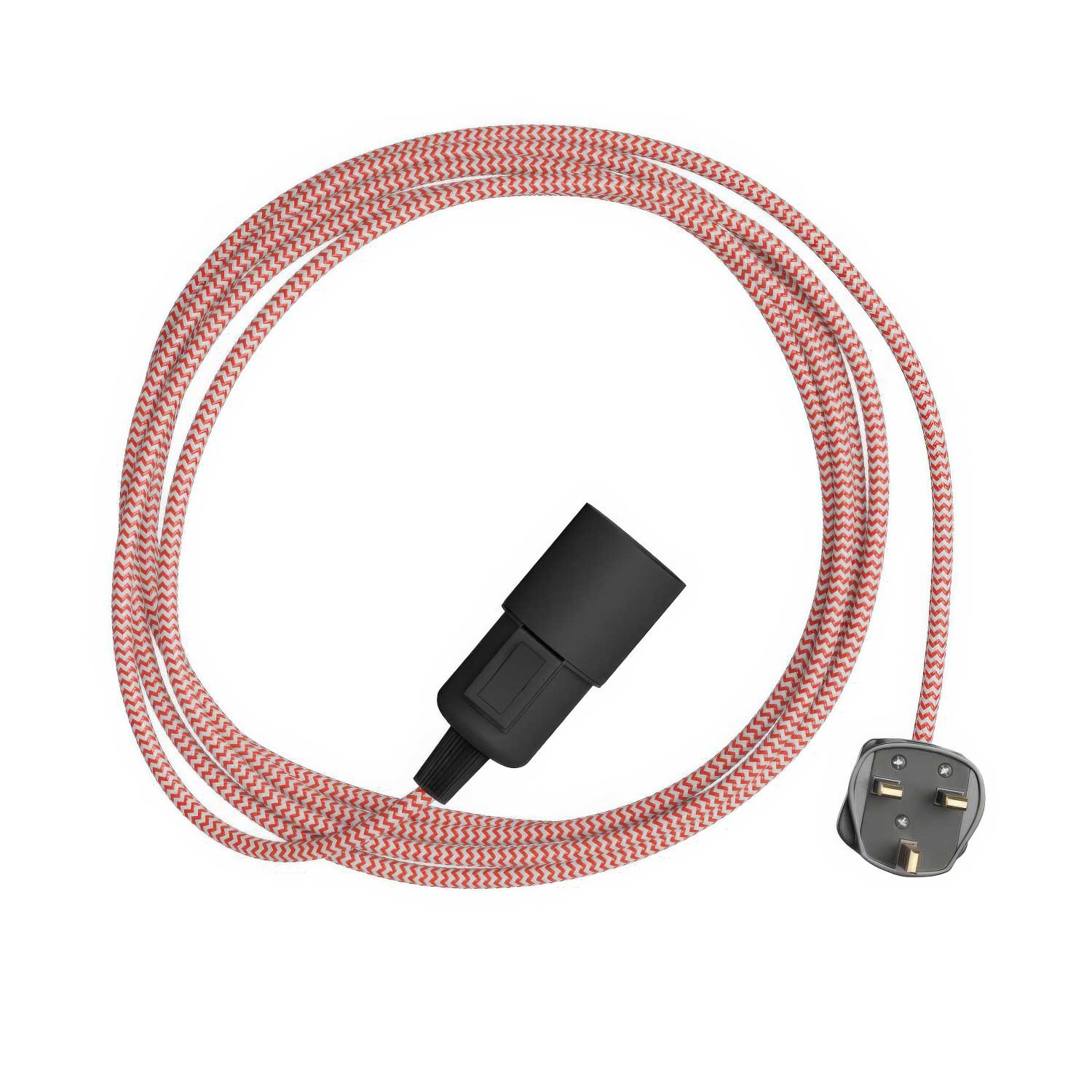 Snake Zig-Zag - Plug-in lamp with Zig-Zag effect fabric cord RZ09 and UK plug