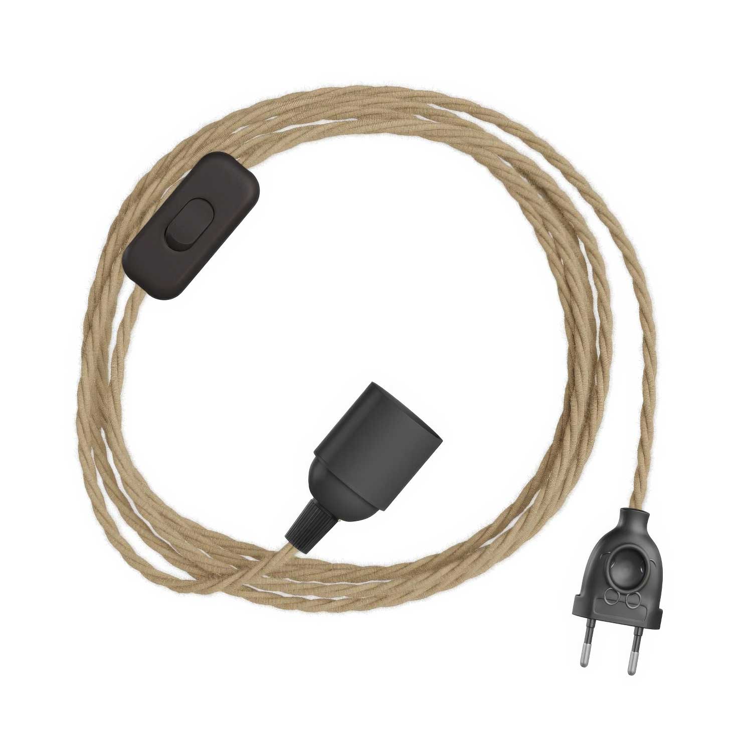 SnakeBis Twisted - Wiring with lamp holder and braided fabric cable TN06