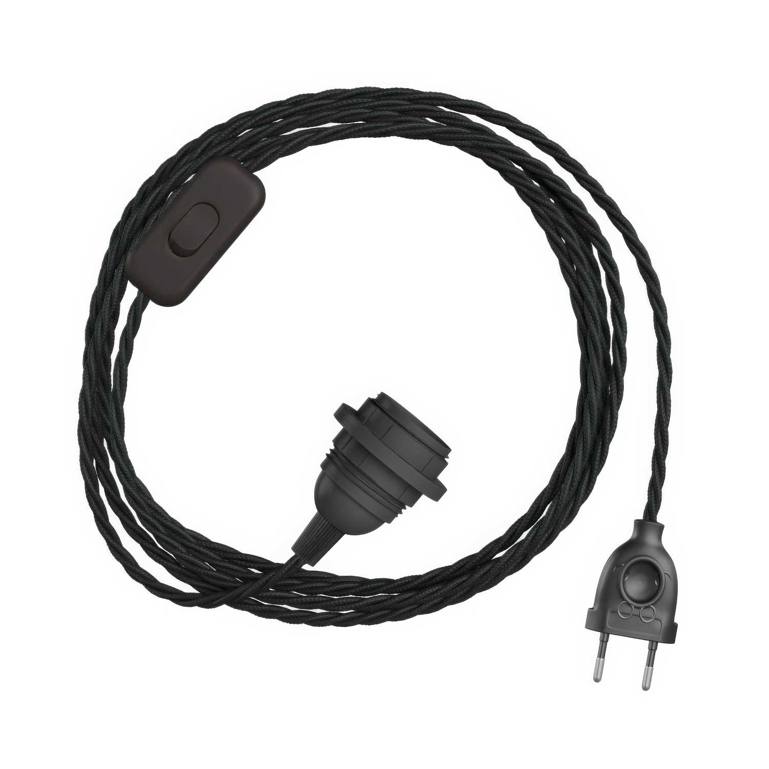 SnakeBis Twisted for lampshade - Wiring with lamp holder and TC04 braided fabric cable