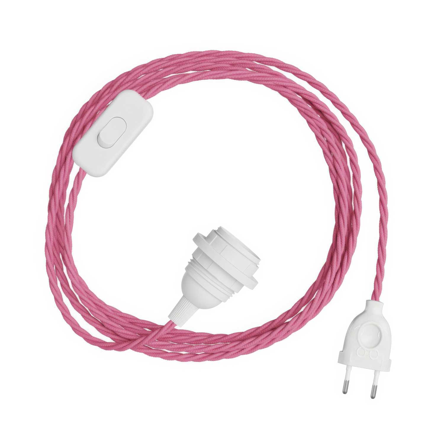 SnakeBis Twisted for lampshade - Wiring with lamp holder and TM08 braided fabric cable