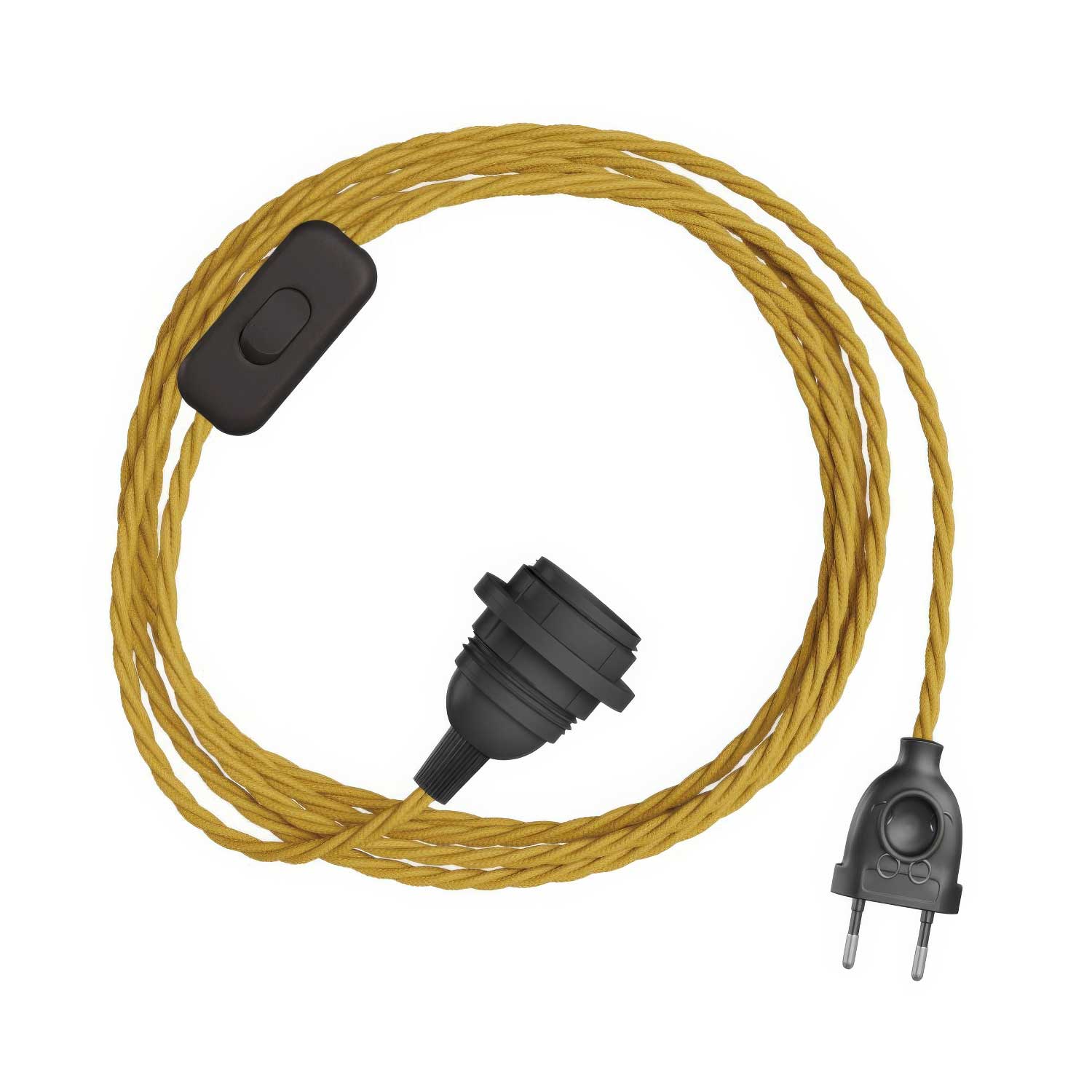 SnakeBis Twisted for lampshade - Wiring with lamp holder and TM25 braided fabric cable