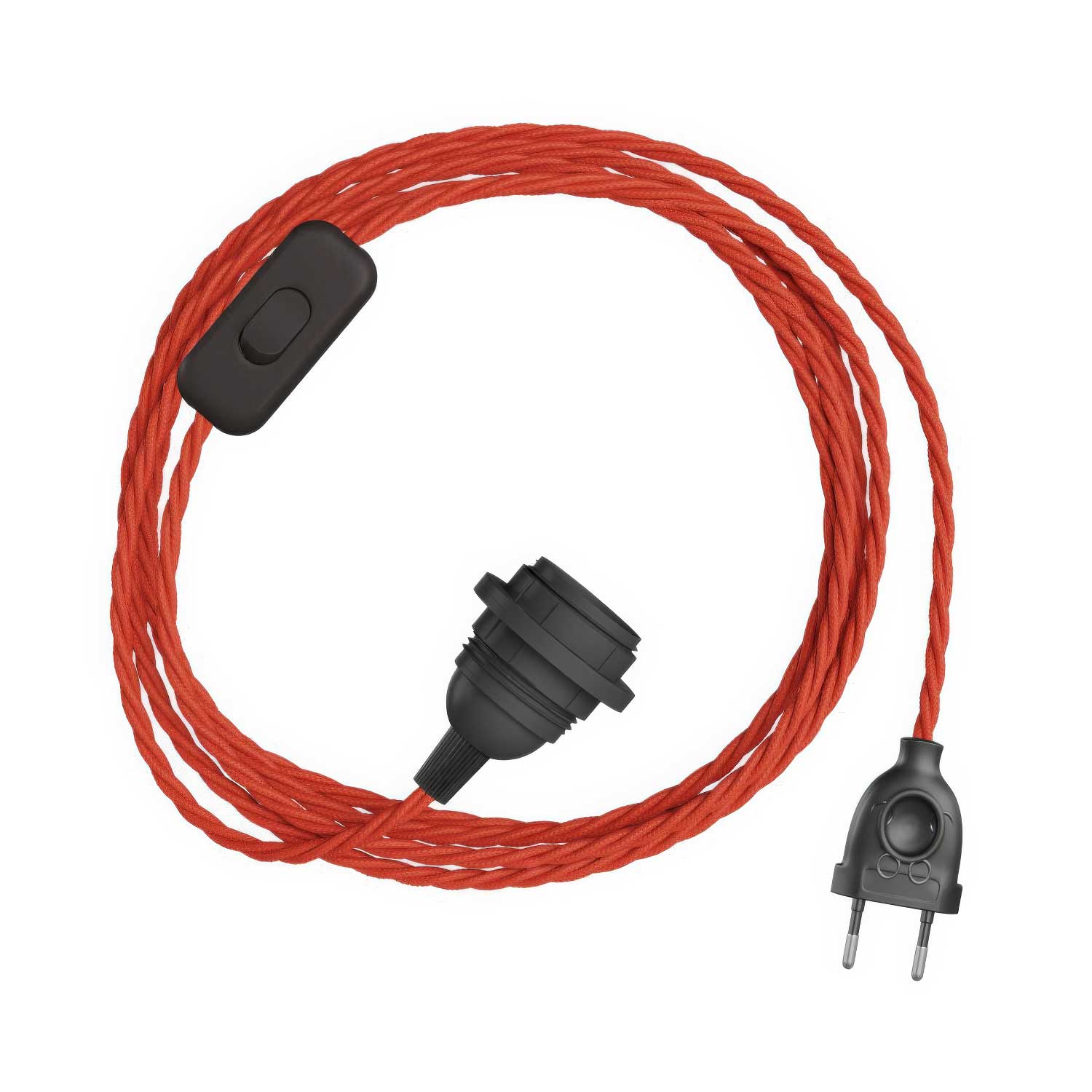 SnakeBis Twisted for lampshade - Wiring with lamp holder and TM09 braided fabric cable