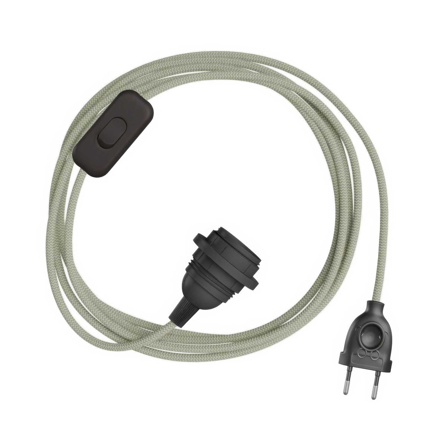 SnakeBis Zig-Zag for lampshade - Wiring with lamp holder and Zig-Zag effect fabric cable RD72