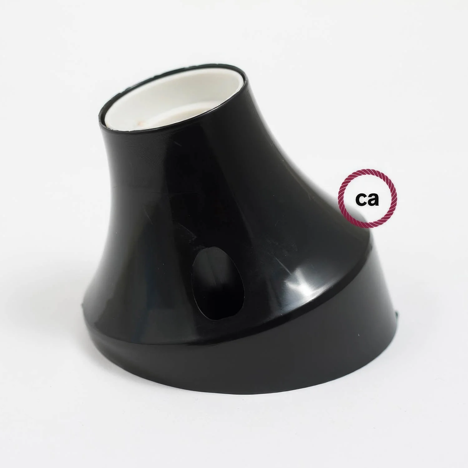 45° E27 wall or ceiling lamp holder in thermoplastic – Black