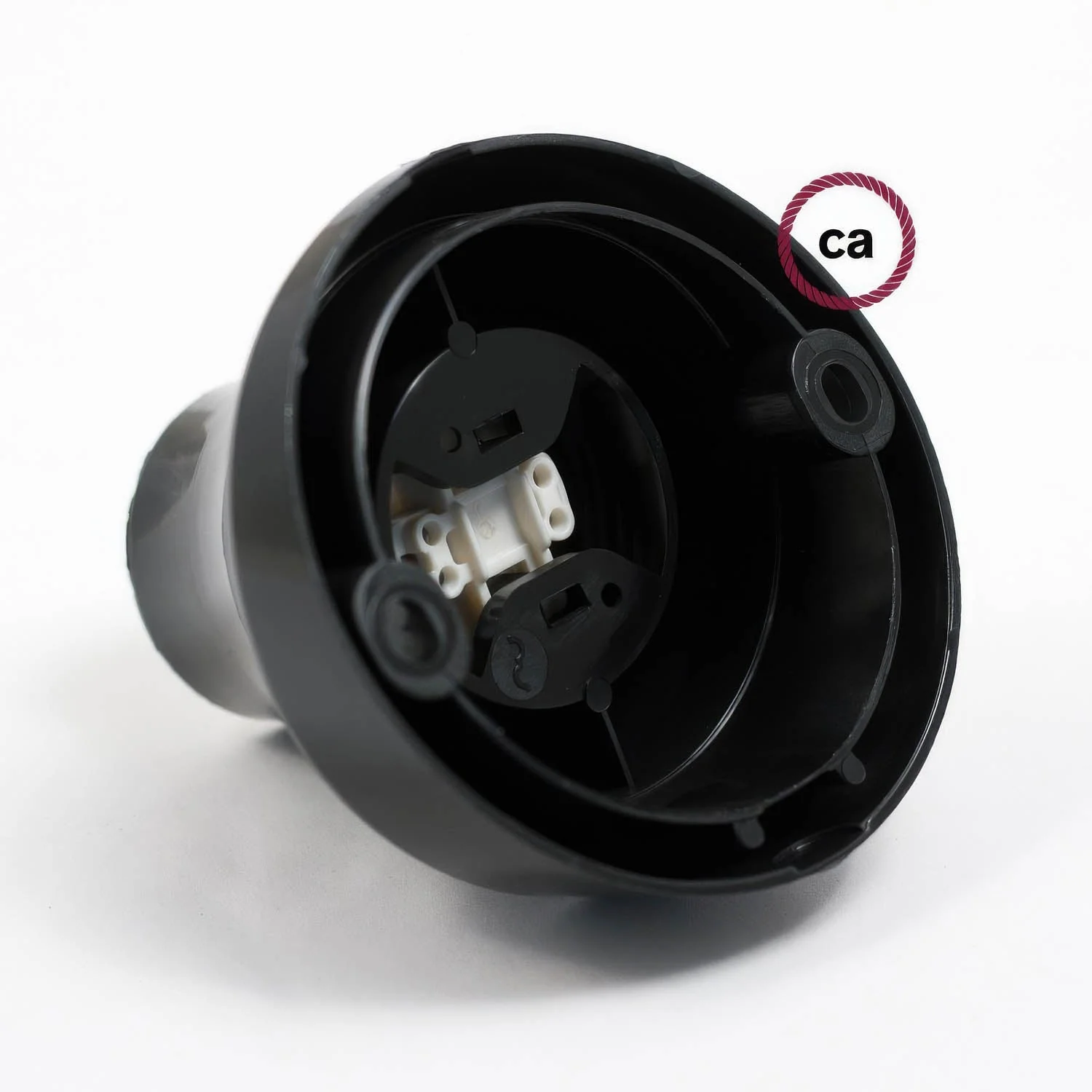 45° E27 wall or ceiling lamp holder in thermoplastic – Black - Image 2