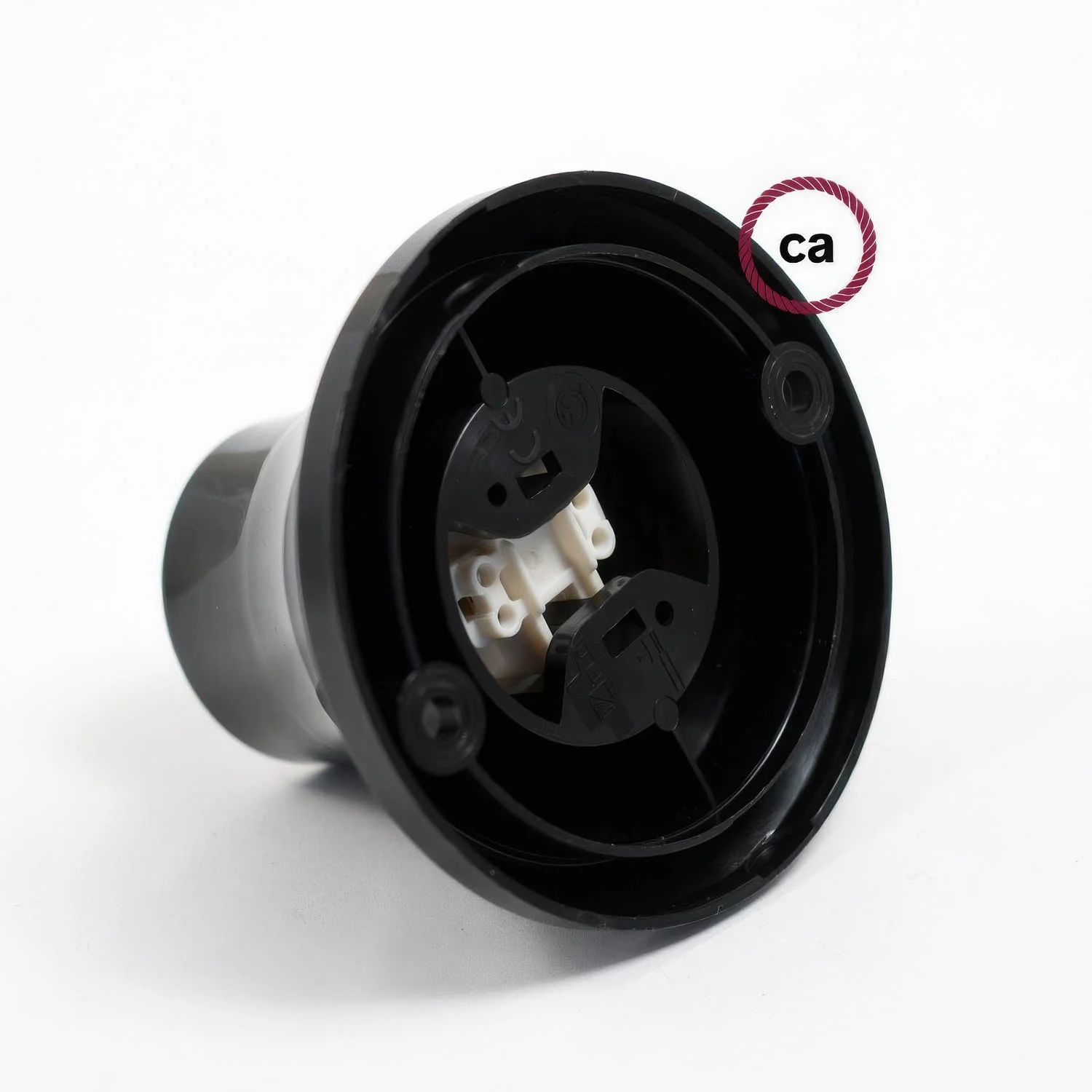 90° E27 lamp holder for wall or ceiling in thermoplastic - Black - Image 2