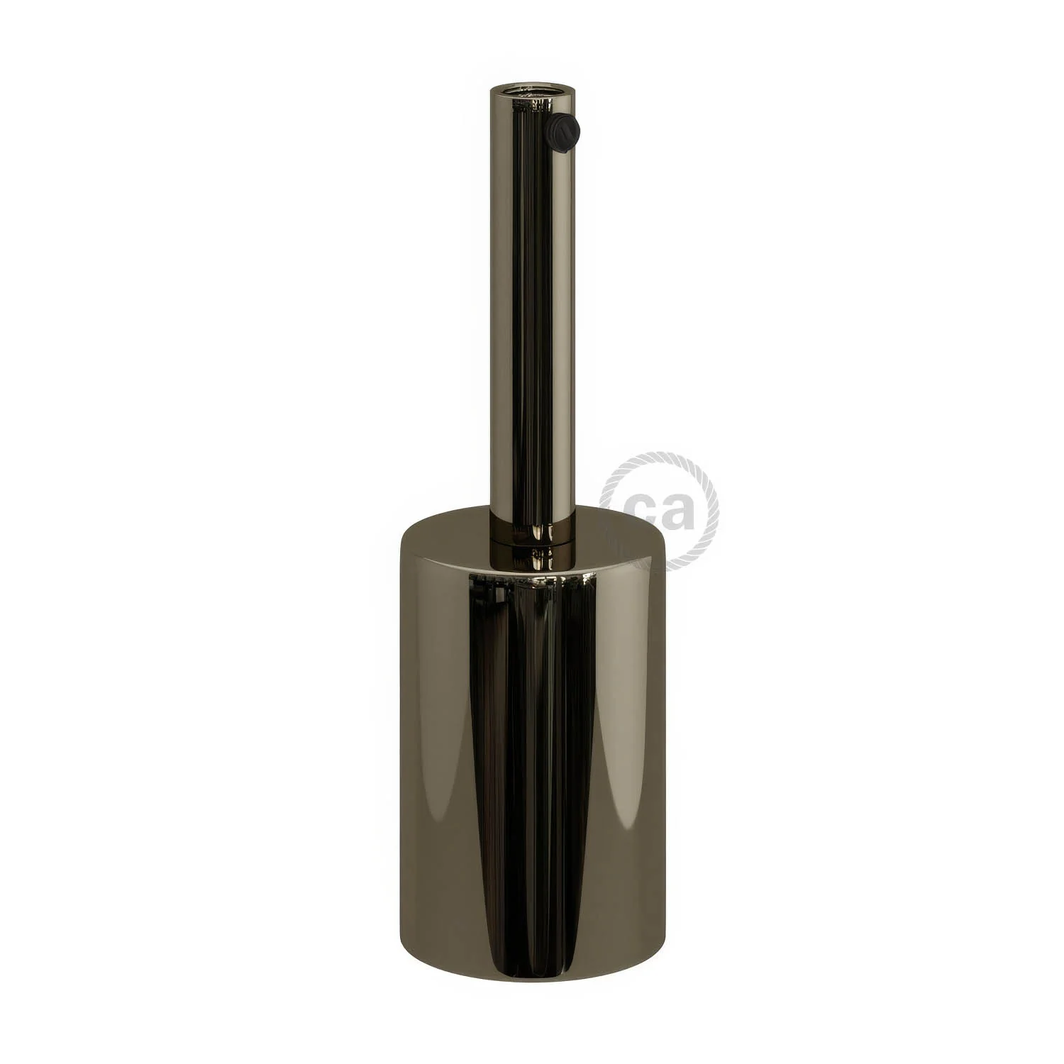 E27 cylindrical metal lamp holder kit with 7 cm cable clamp - Pearl black - Image 3