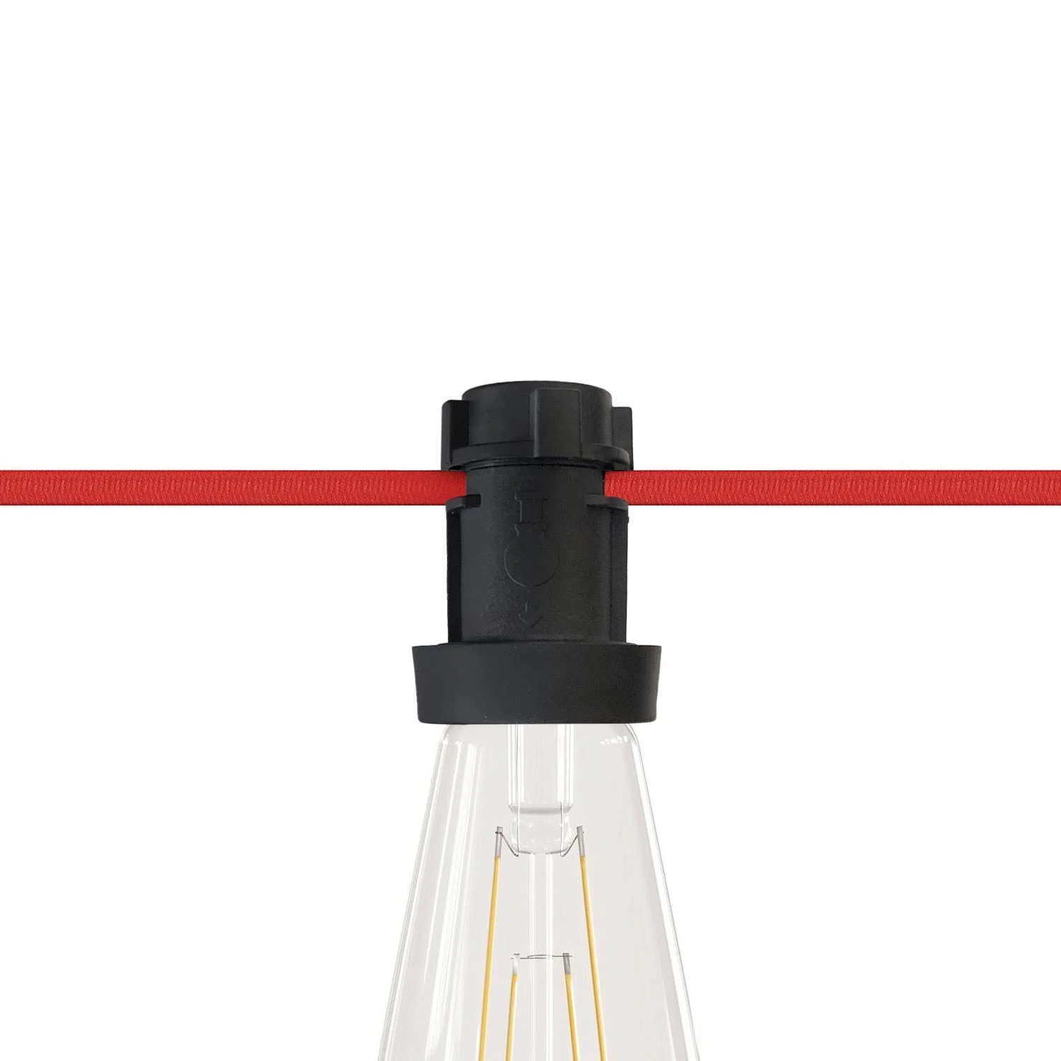 E27 lamp holder for Lumet string lights system in black thermoplastic