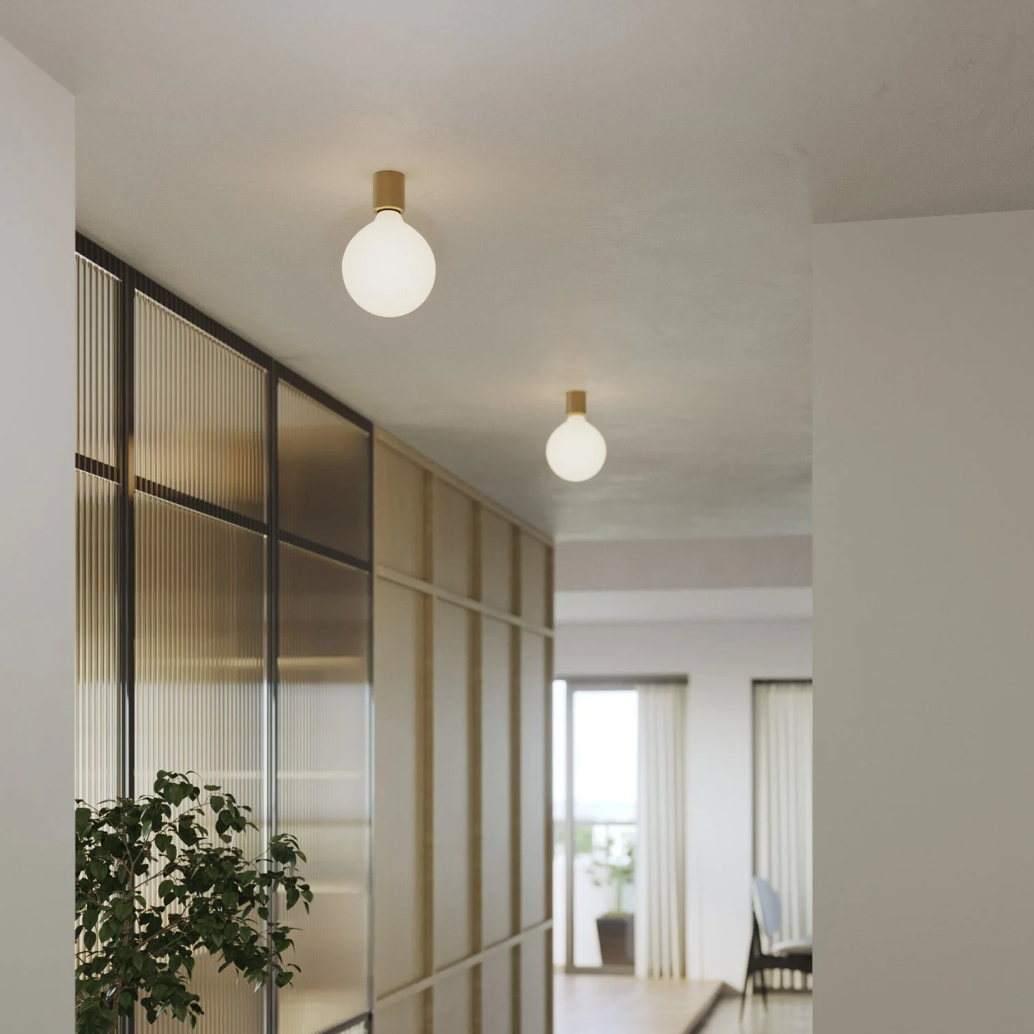 E27 metal lamp holder for wall or ceiling - Brushed bronze - Image 3