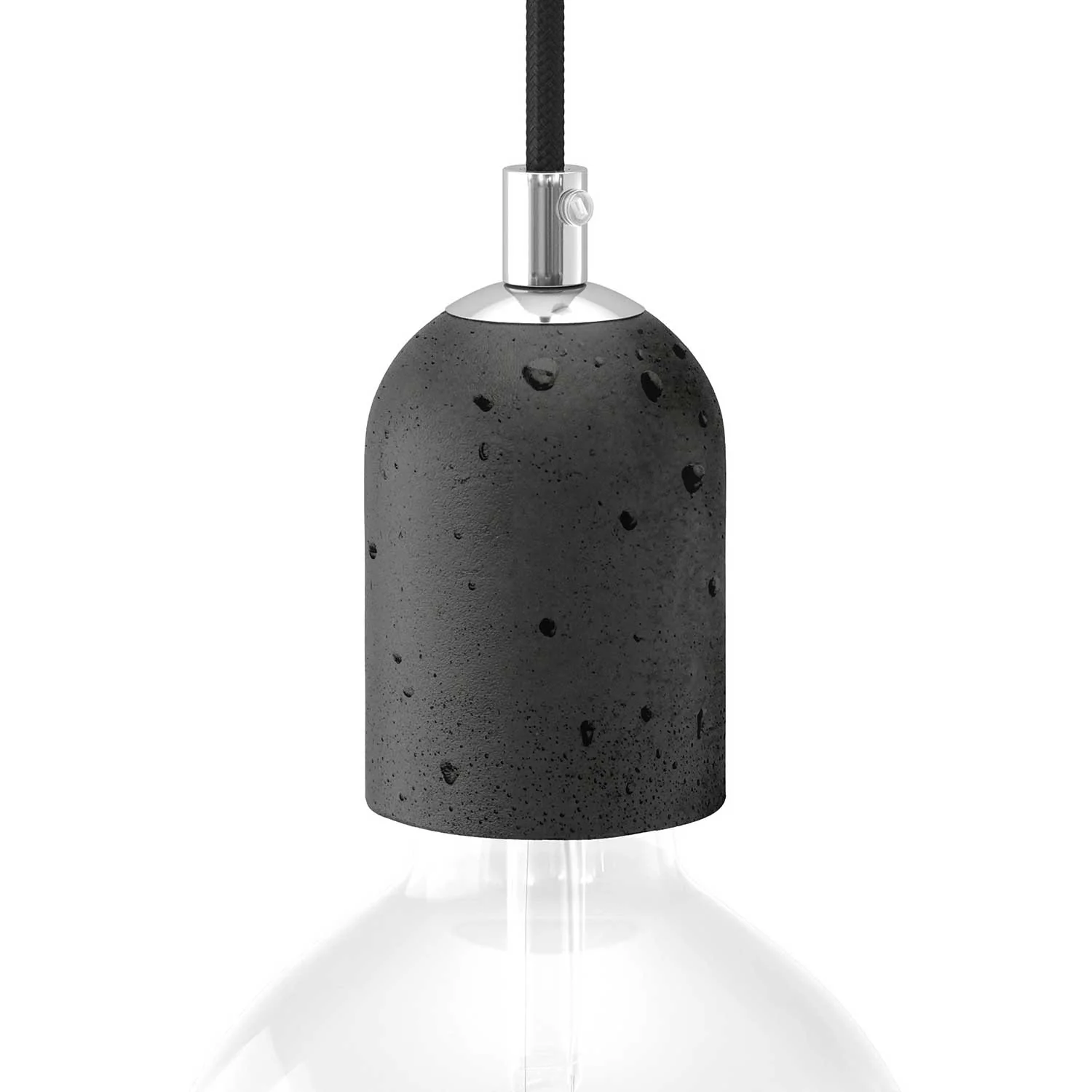E27 lamp holder kit in cement - Dark cement