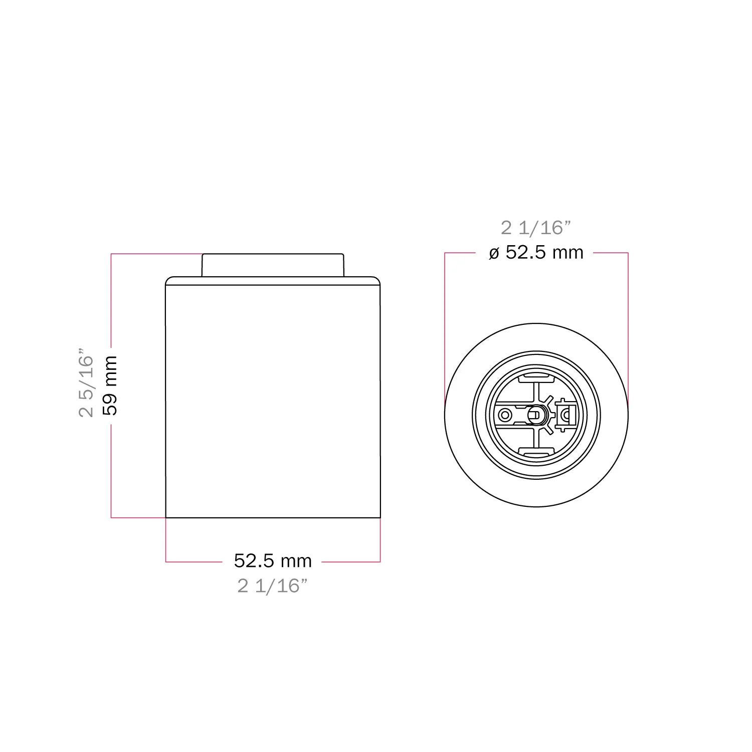 E27 metal lamp holder for wall or ceiling - Satin titanium - Image 5