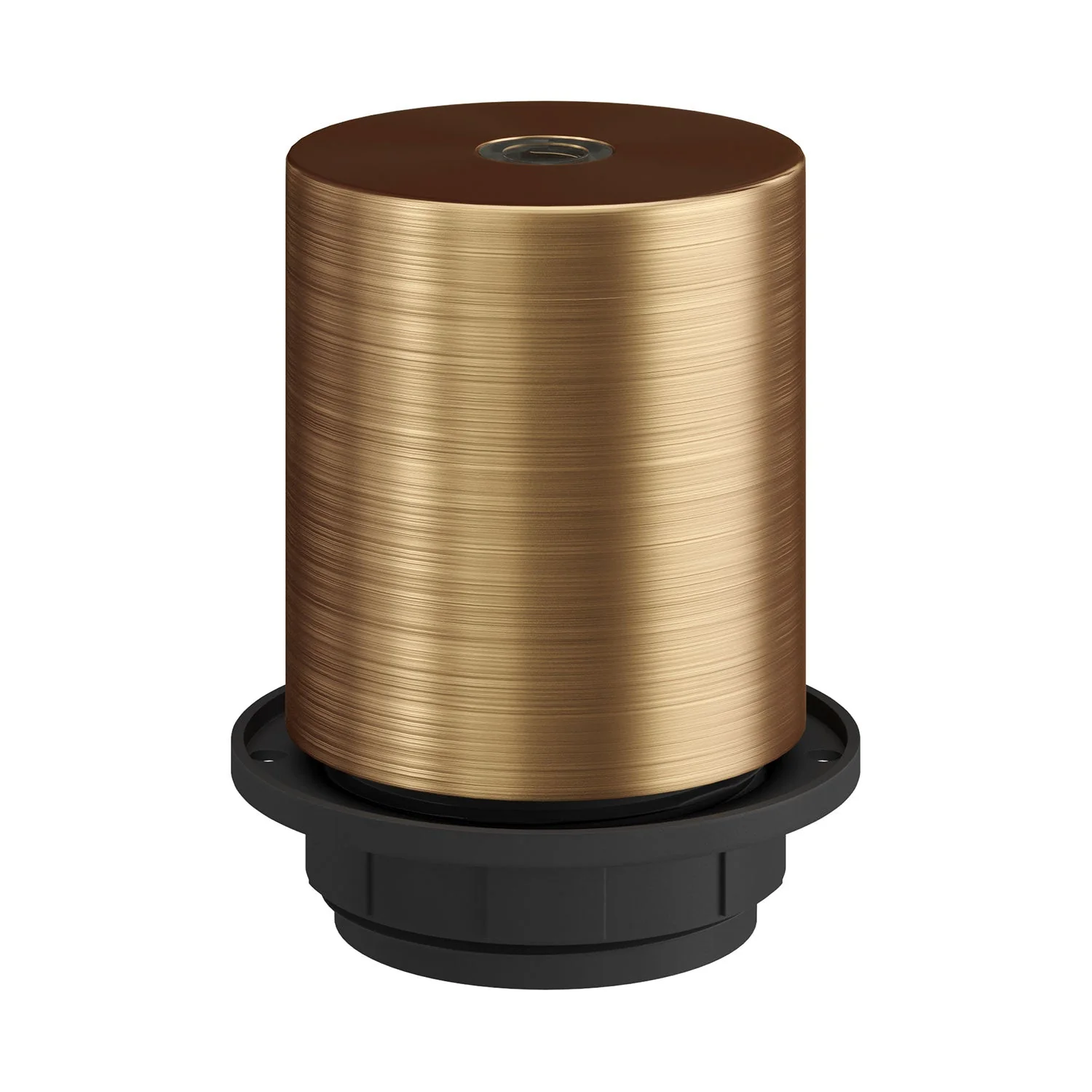 E27 semi-threaded metal lamp holder kit with concealed cable clamp - Satin bronze - Image 4