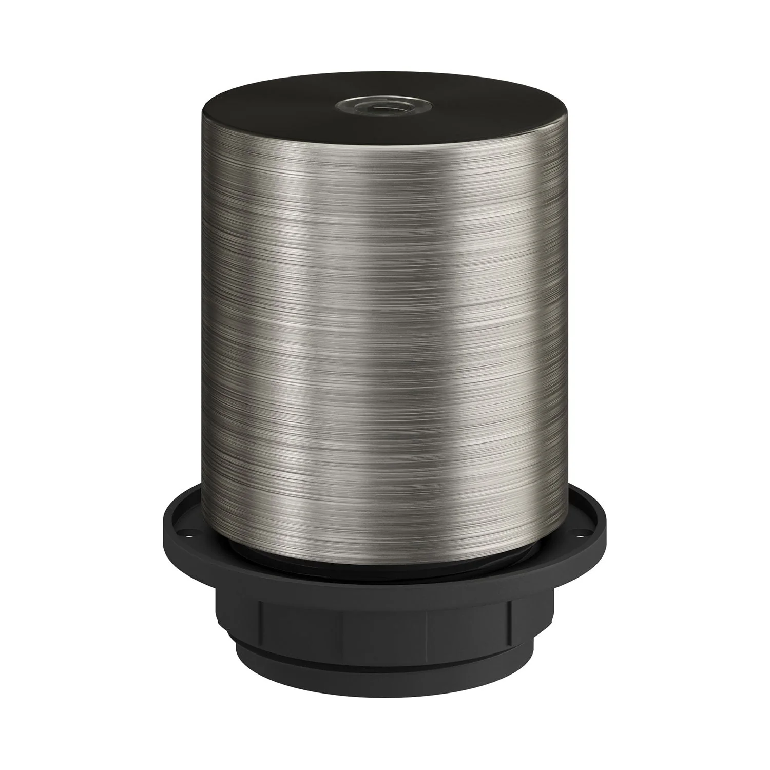 E27 semi-threaded metal lamp holder kit with hidden cable clamp - Satin titanium - Image 4