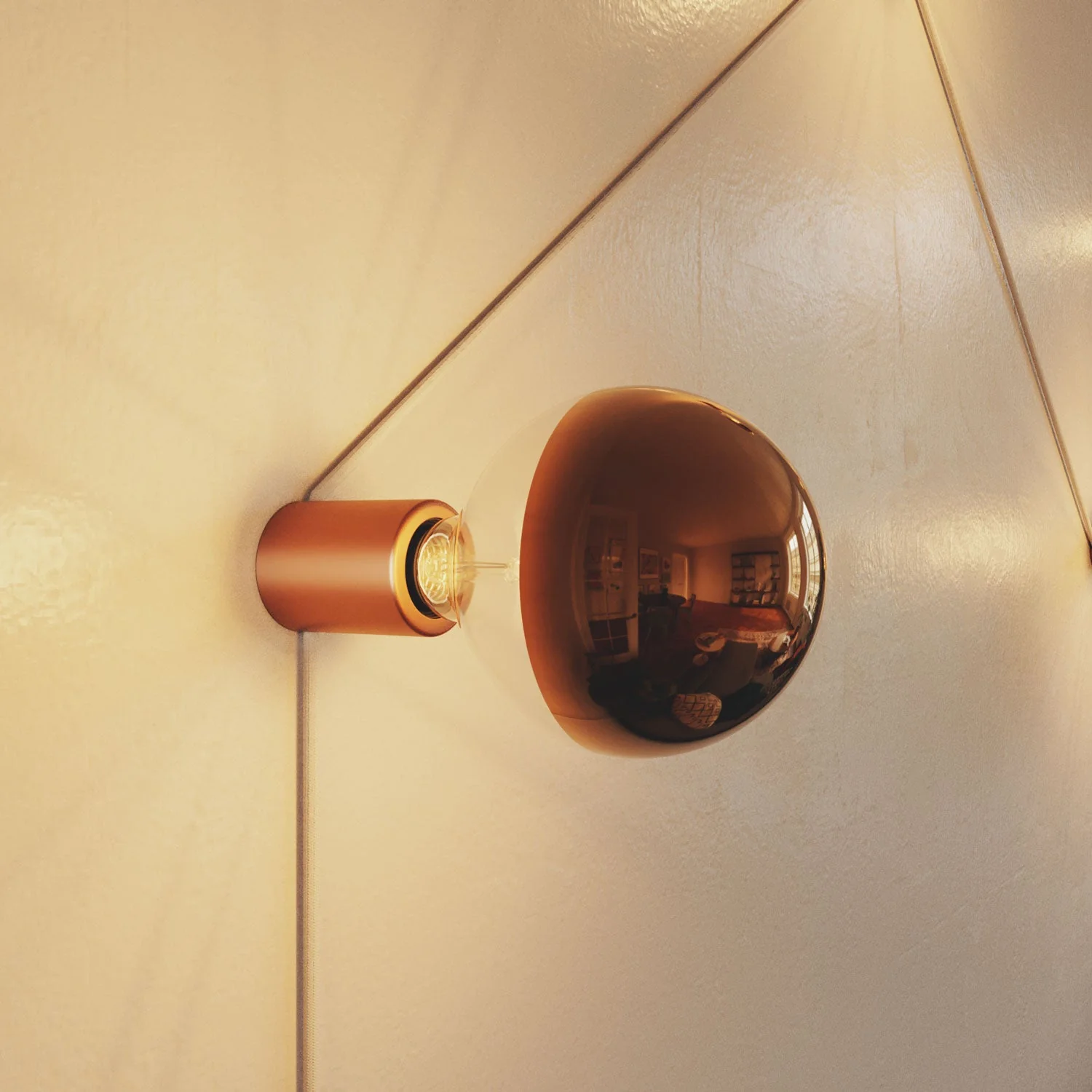 E27 Spostaluce metal lamp holder for wall or ceiling - Satin copper - Image 4