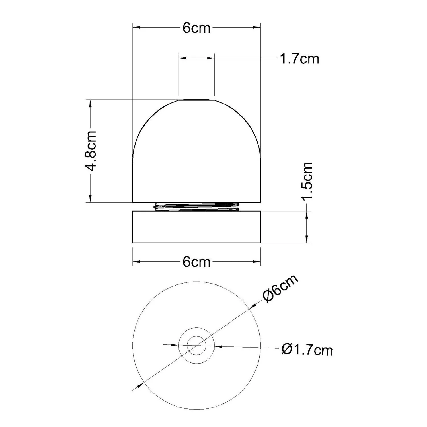 Threaded semi-spherical E27 lamp holder kit in wood with hidden cable clamp and lampshade ring - Neutral - Image 4