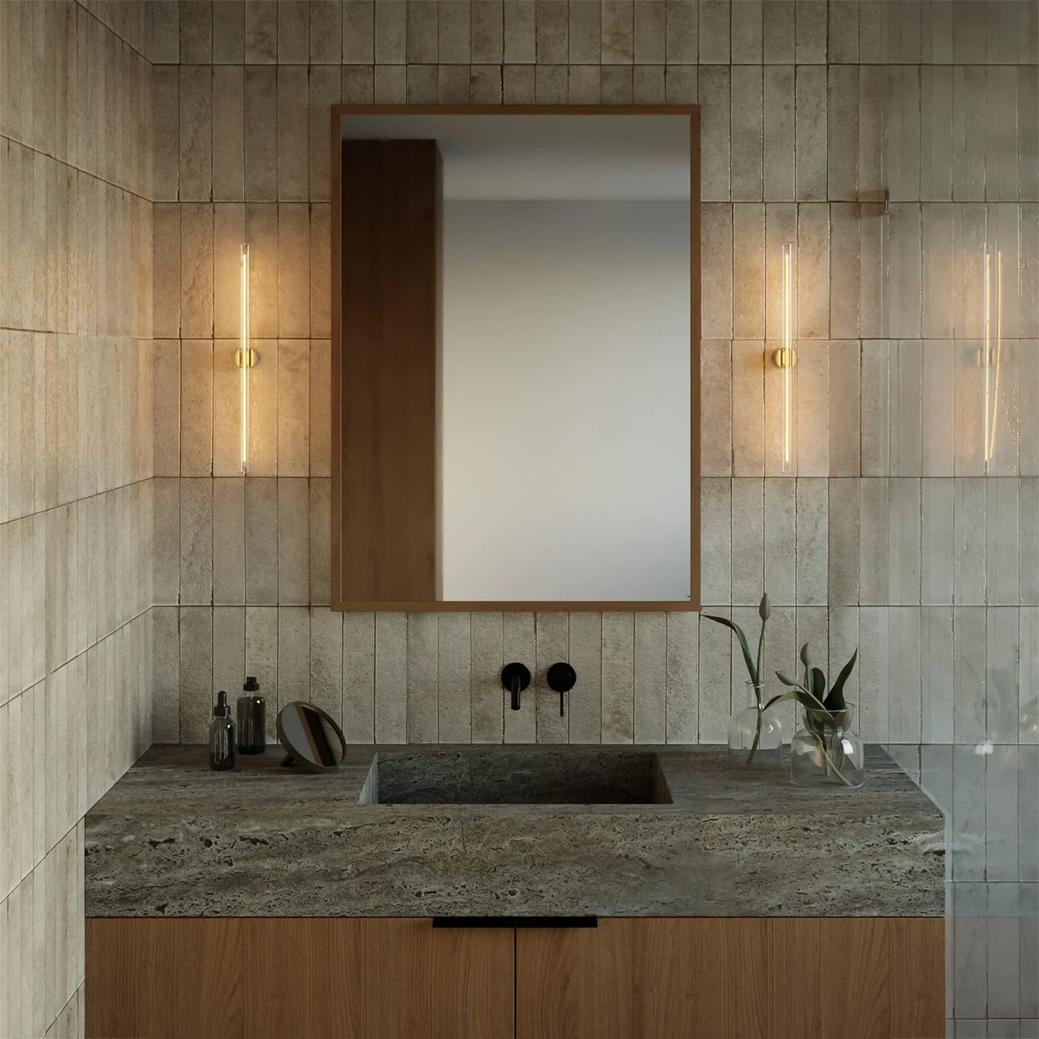 Esse14 lamp holder for wall or ceiling with S14d fitting - Waterproof IP44 - Green marble effect - Image 3