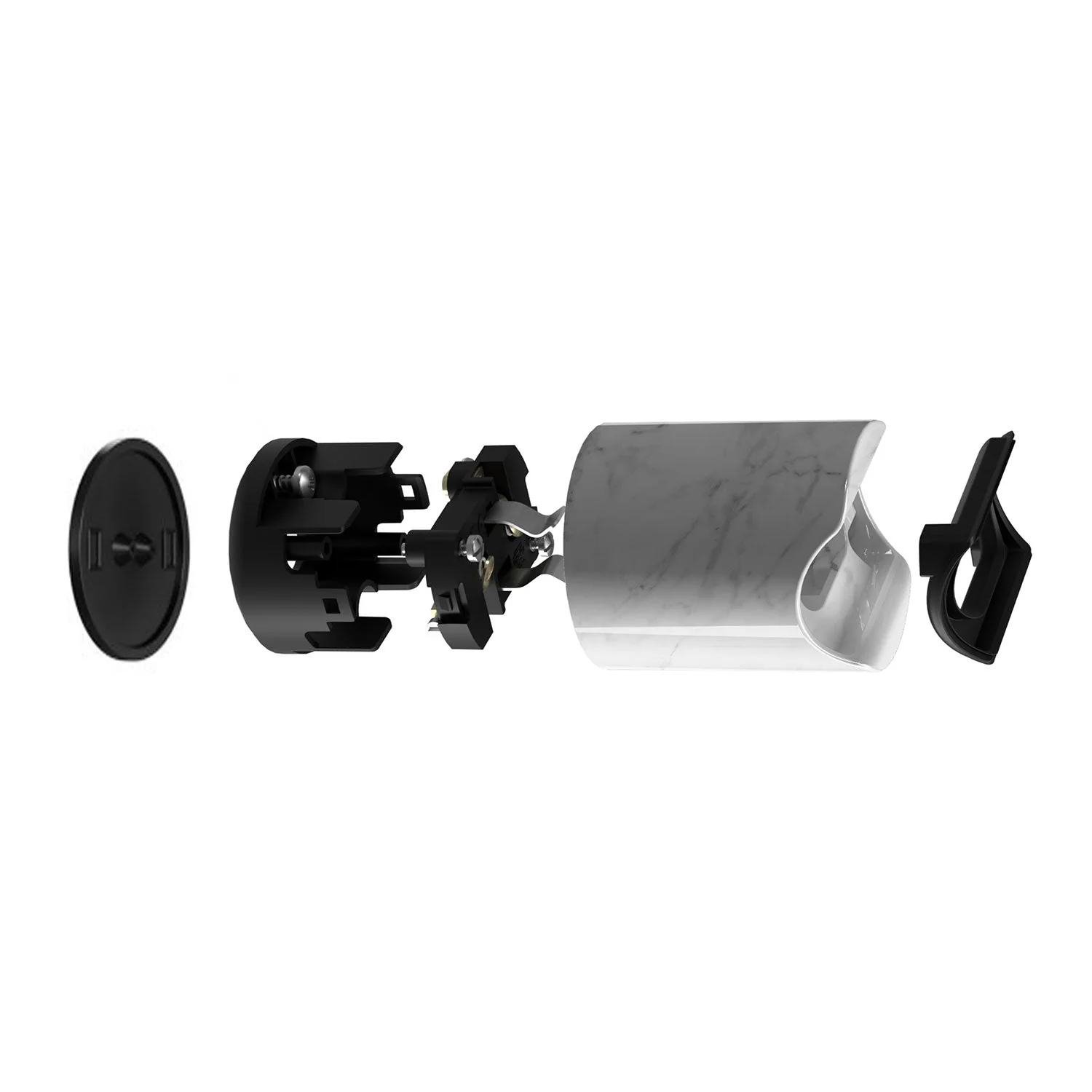 Esse14 lamp holder for wall or ceiling with S14d fitting - Waterproof IP44 - White marble effect - Image 2