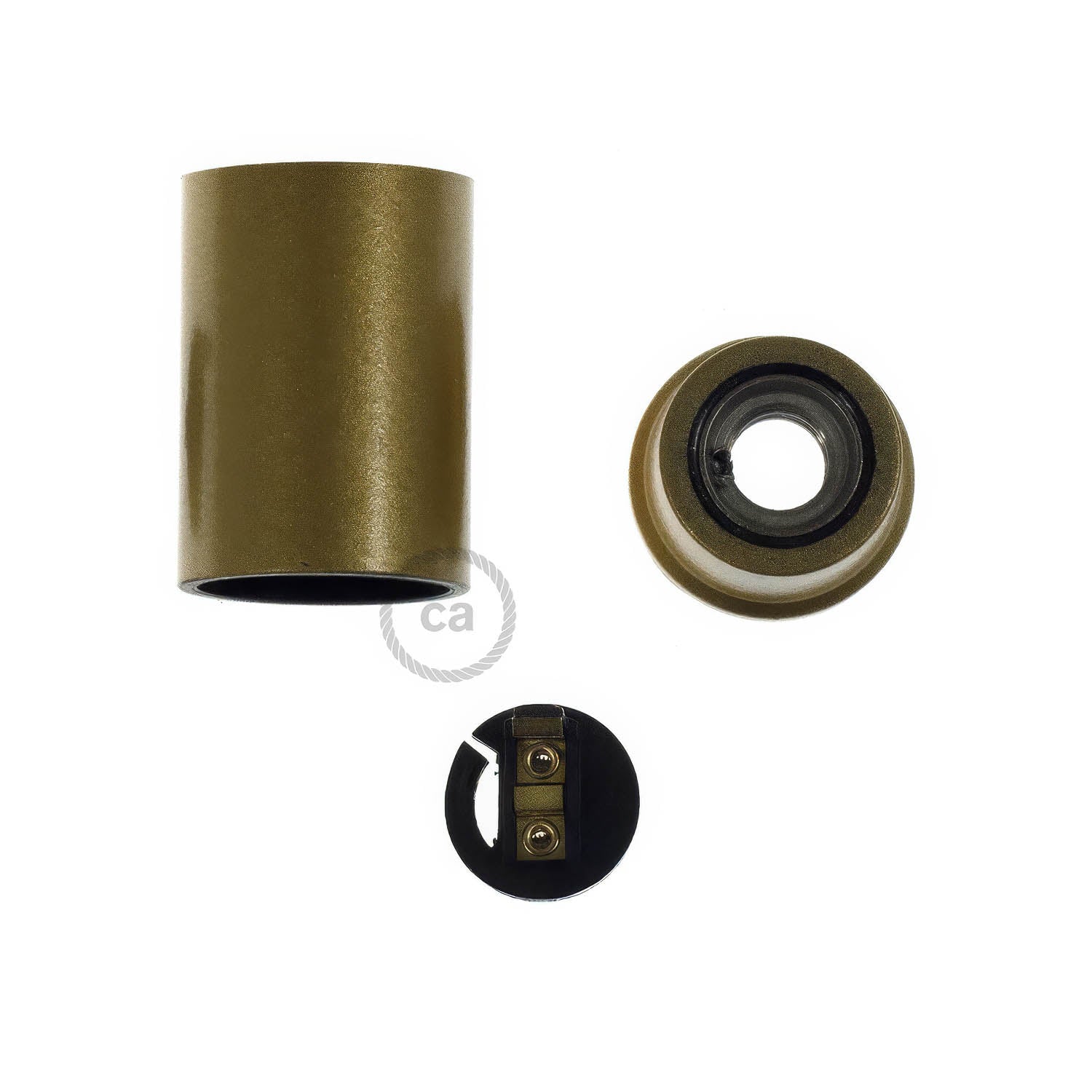 E14 lamp holder kit in bakelite - Gold - Image 2