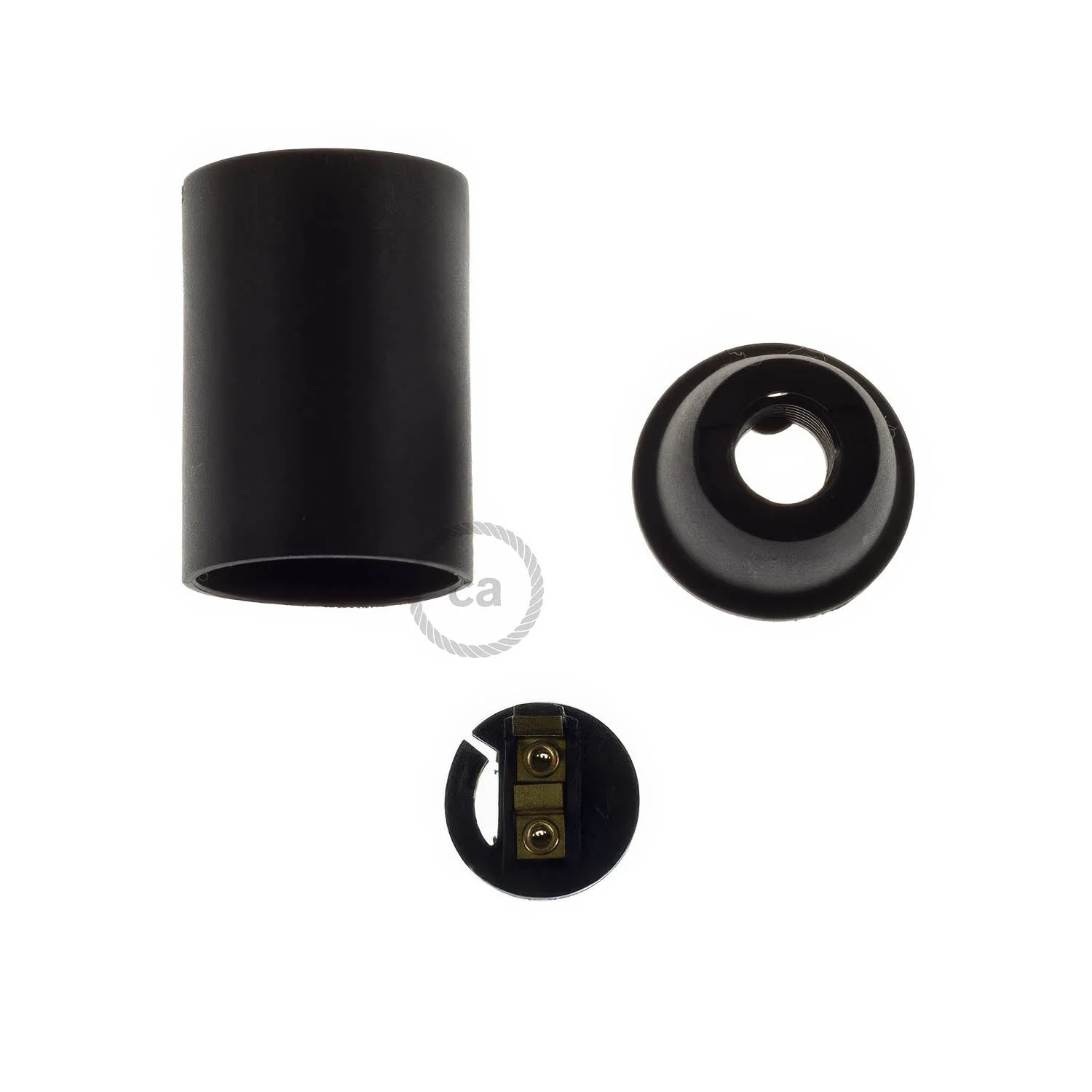 E14 lamp holder kit in thermoplastic – Black - Image 2
