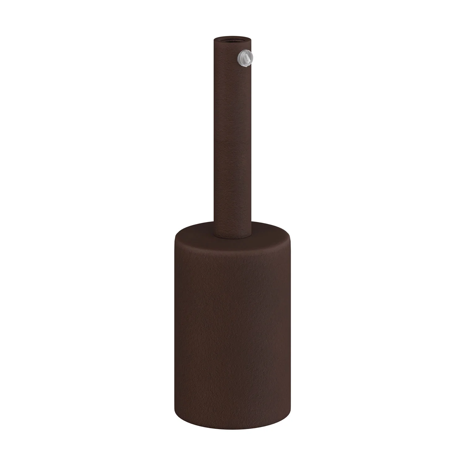 E27 cylindrical metal lamp holder kit with 7 cm cable clamp - Dark painted rust - Image 3