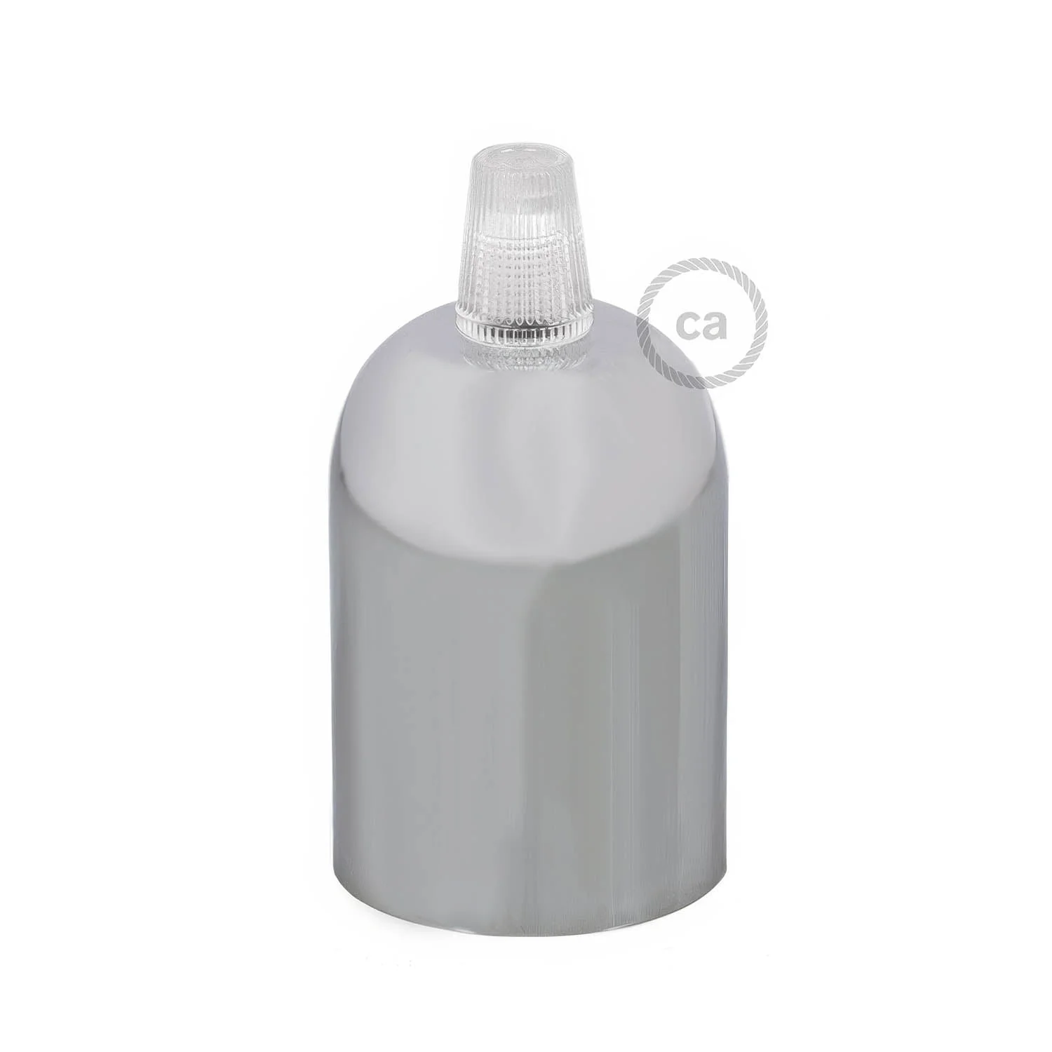 E27 hemispherical lamp holder kit in metal - Chrome - Image 3