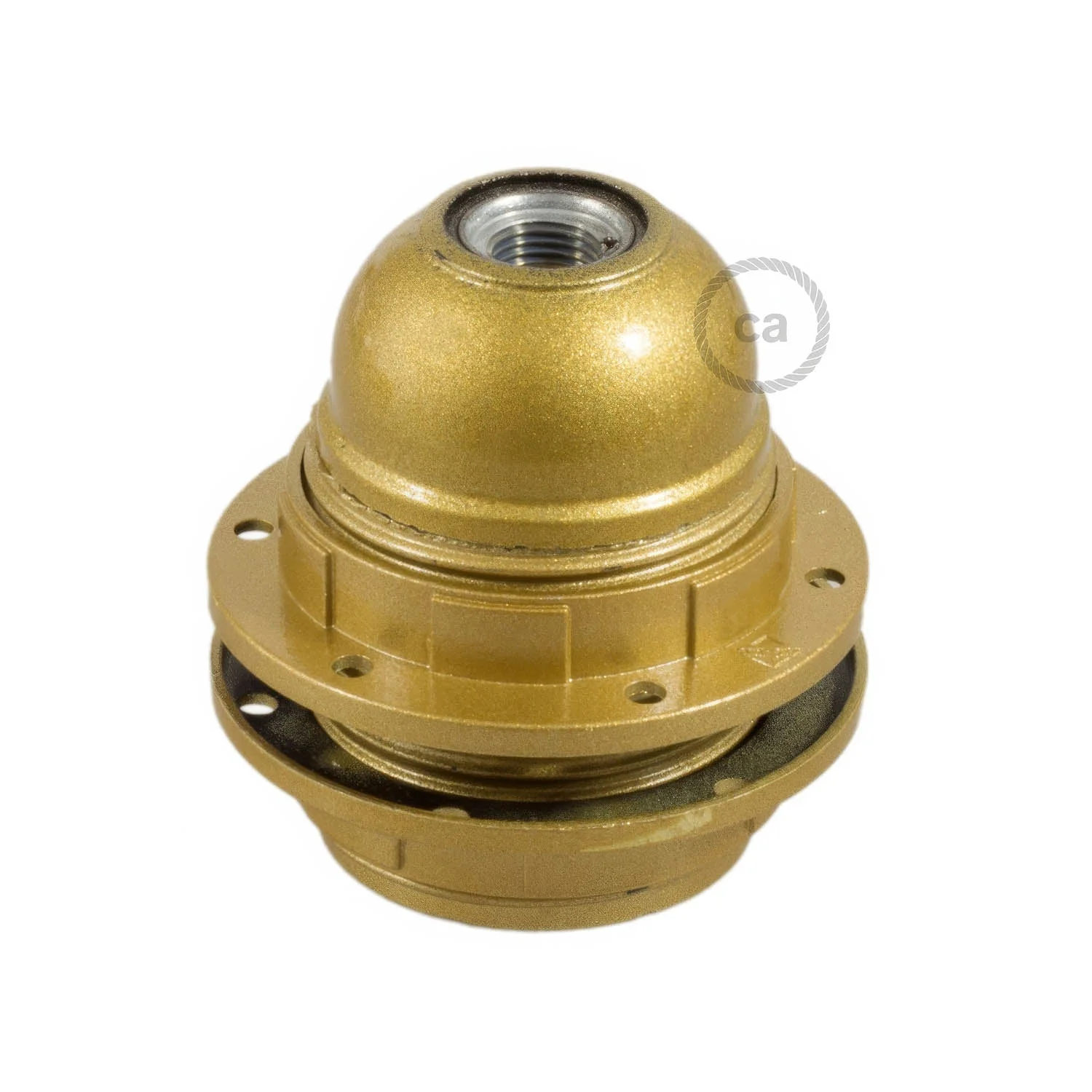 E27 bakelite lamp holder kit with double ring for lampshade - Gold