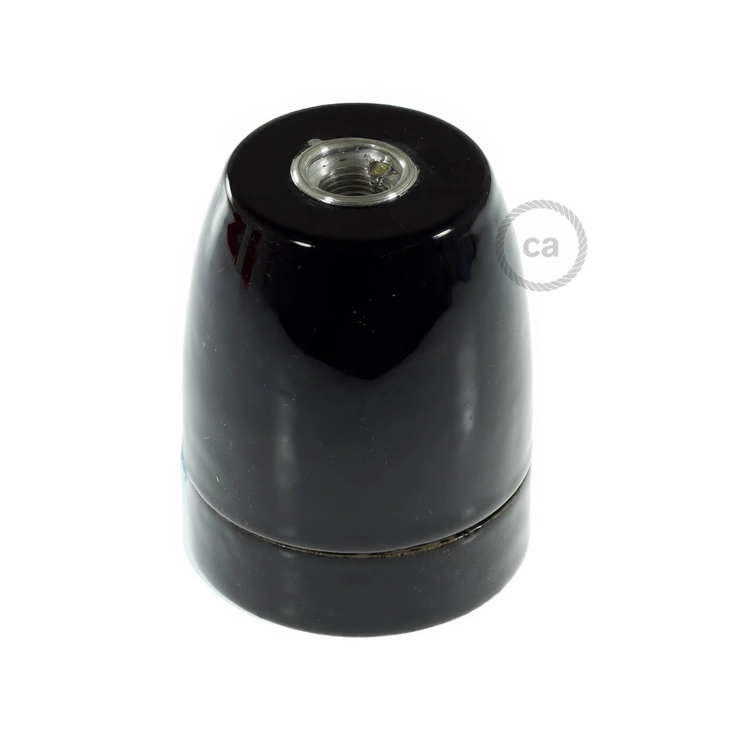 E27 porcelain lamp holder kit – Black - Image 3