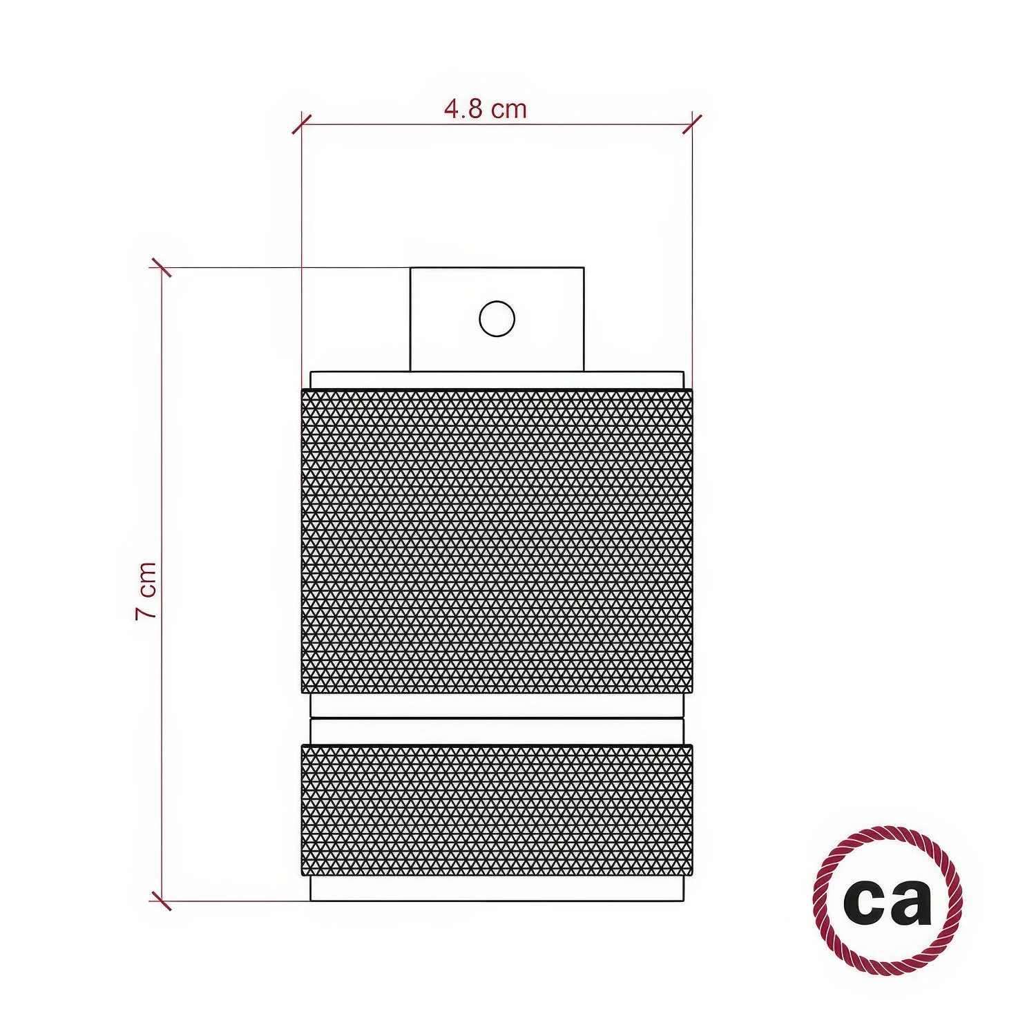 E27 lamp holder kit in knurled aluminium with double ring for lampshade - Gunmetal - Image 4