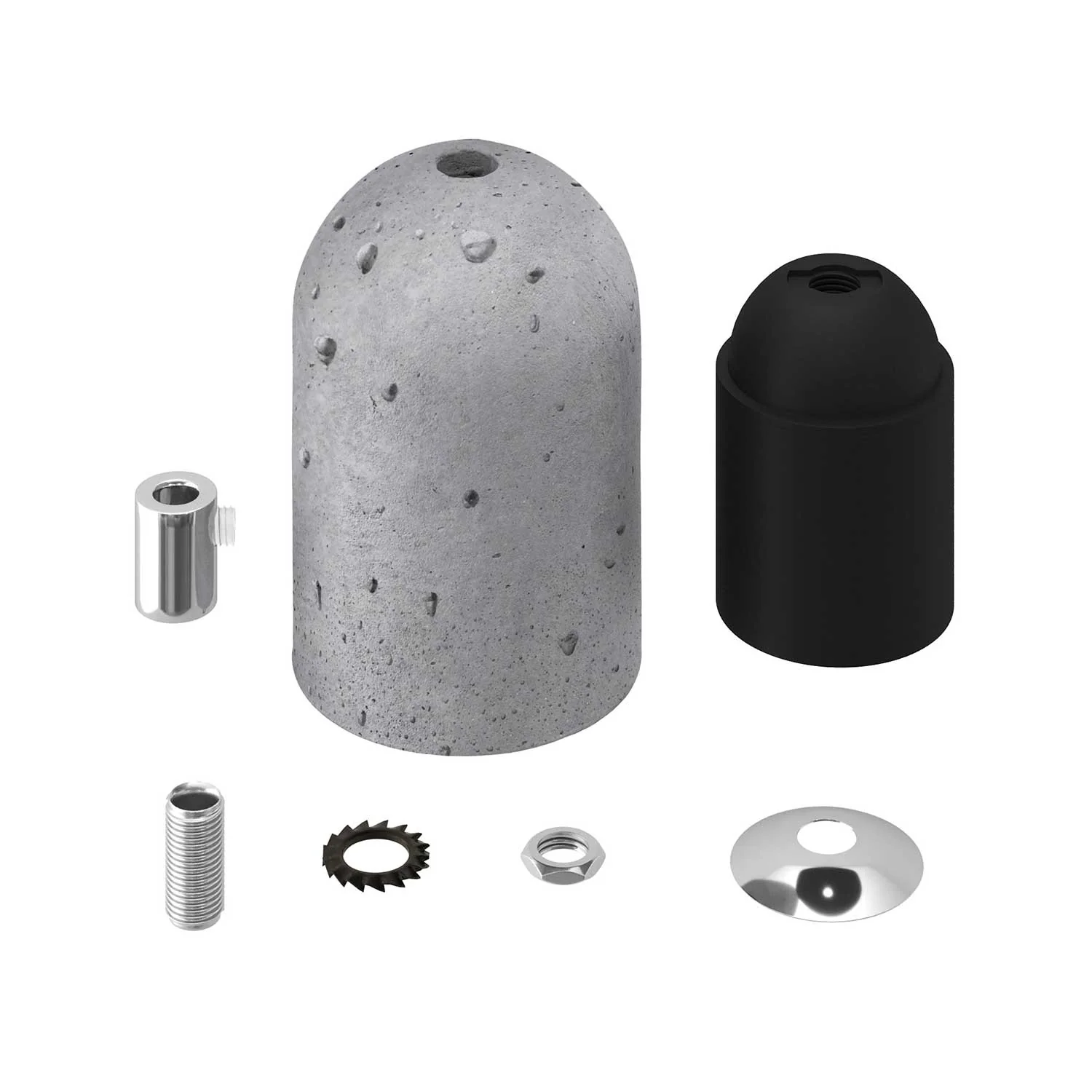 E27 lamp holder kit in concrete - Light concrete - Image 2