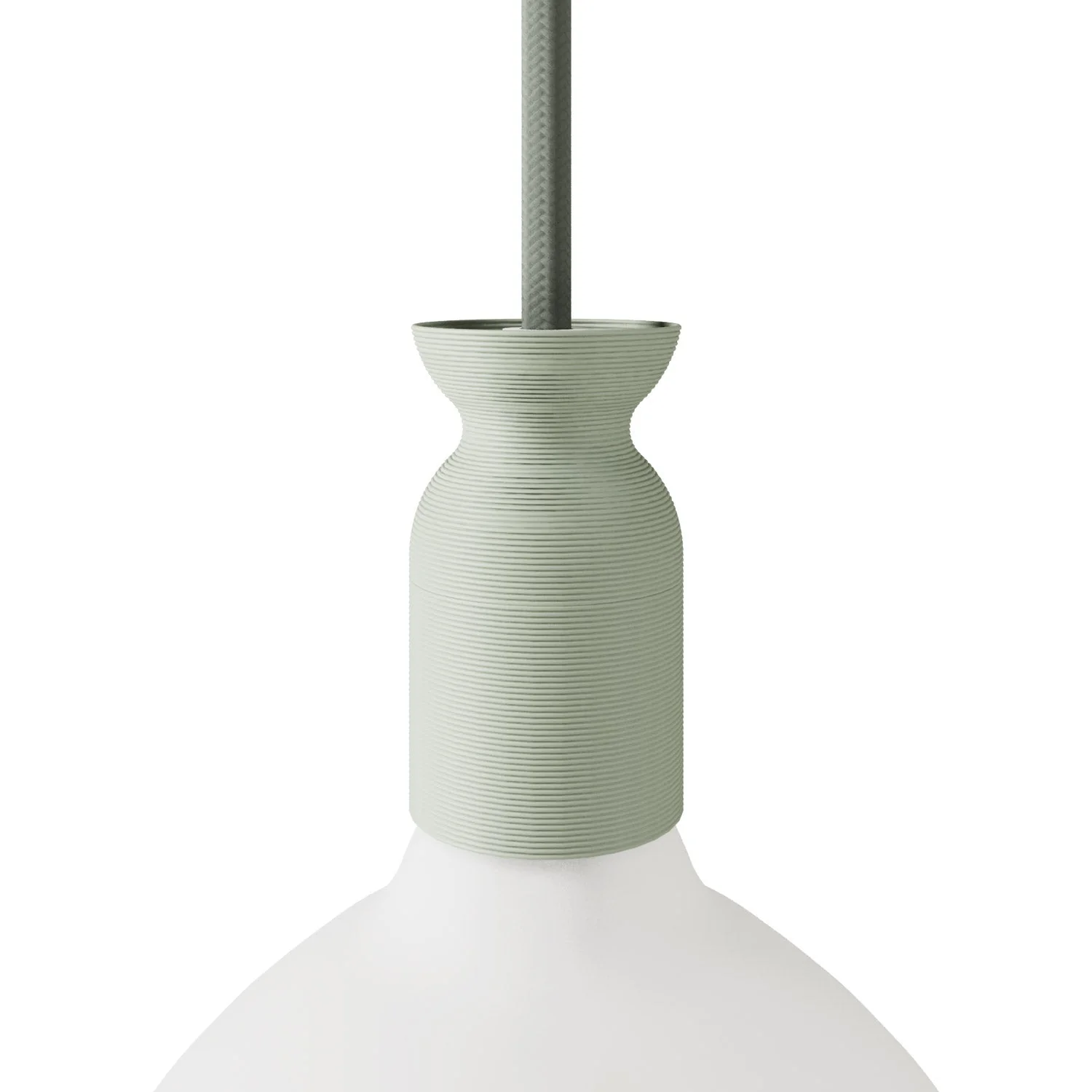 E27 lamp holder kit in recycled plastic with 3D printer - Sage green