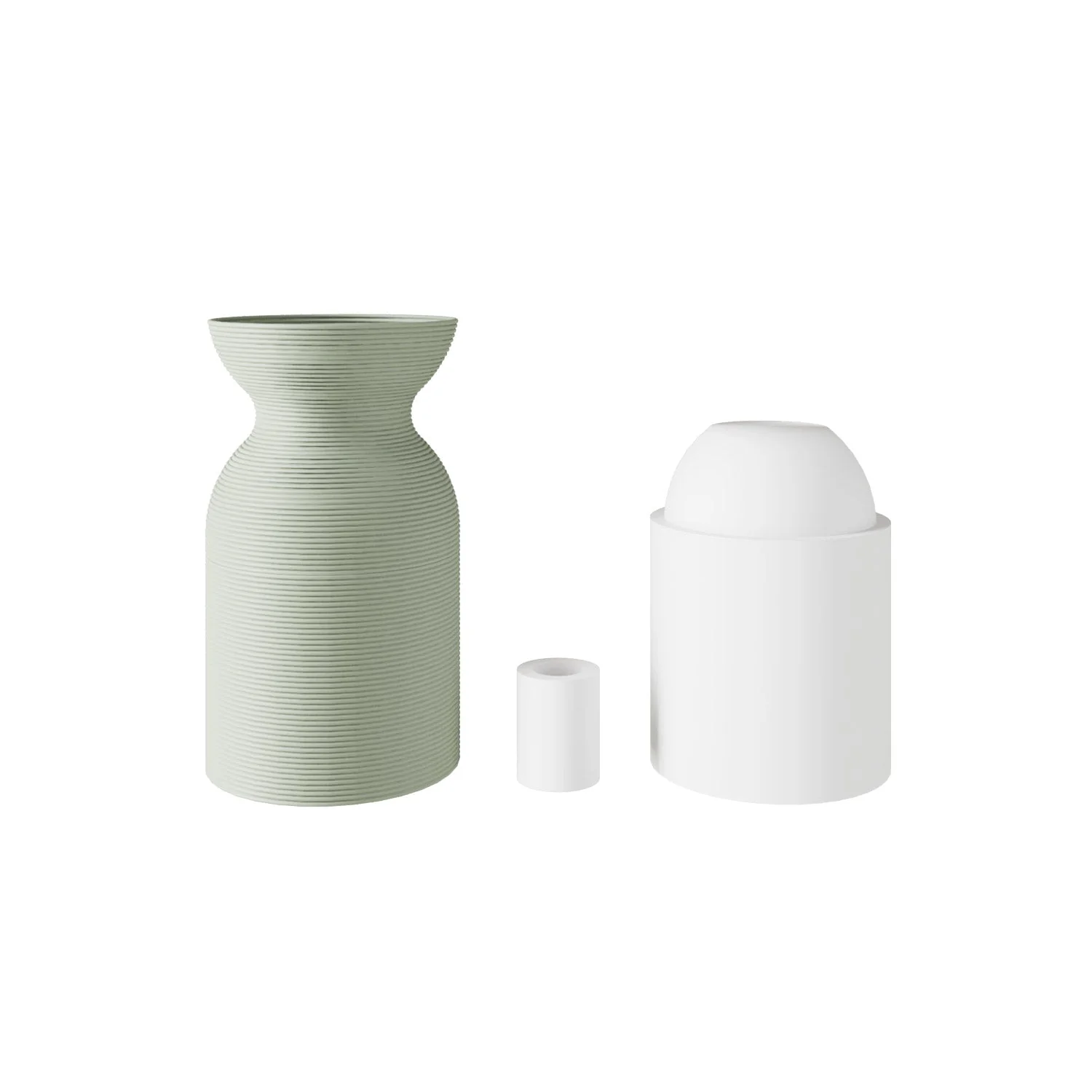 E27 lamp holder kit in recycled plastic with 3D printer - Sage green - Image 2