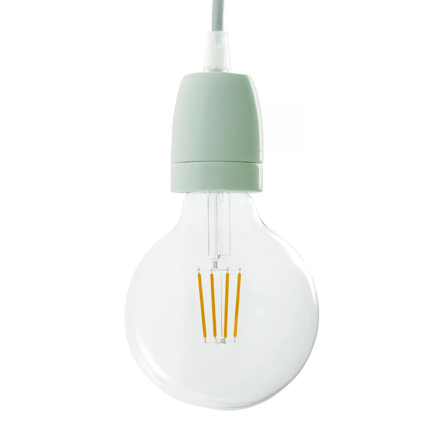E27 porcelain lamp holder kit - Sage green