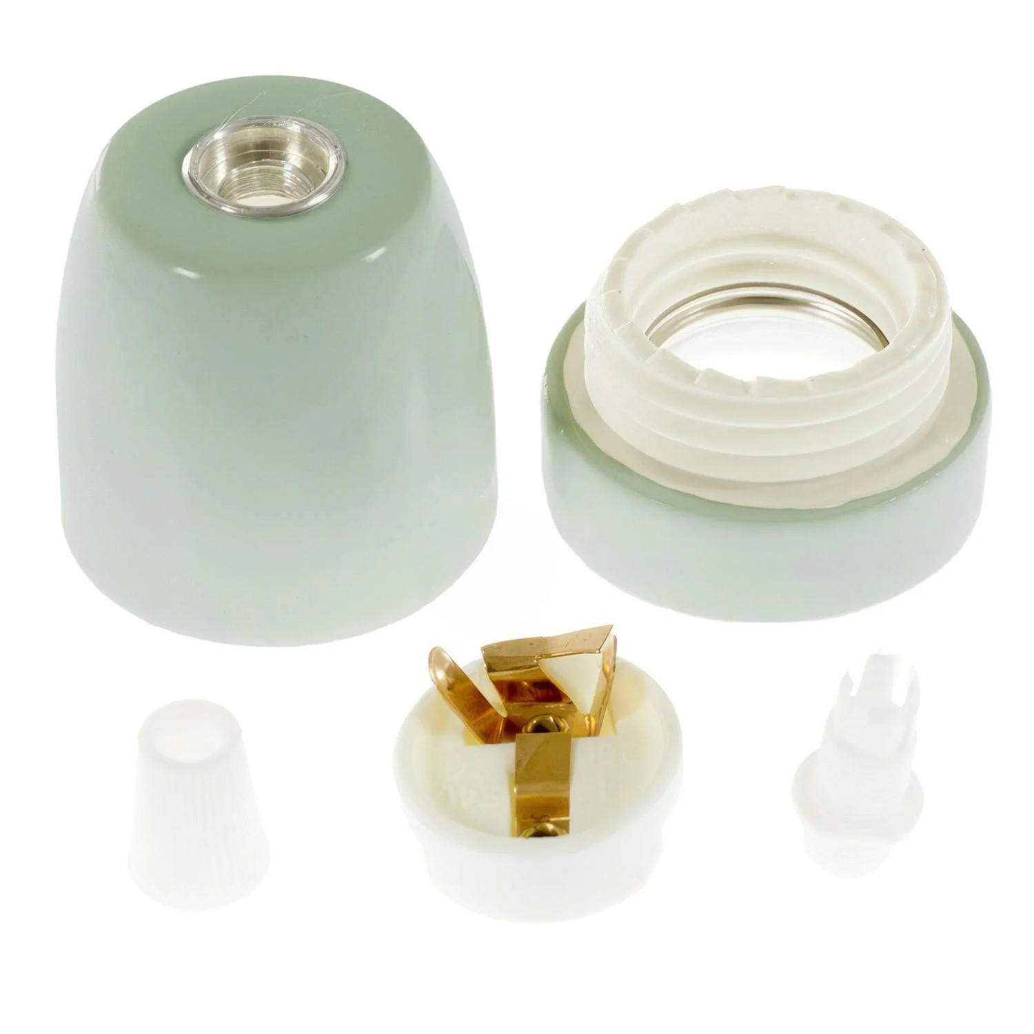 E27 porcelain lamp holder kit - Sage green - Image 2