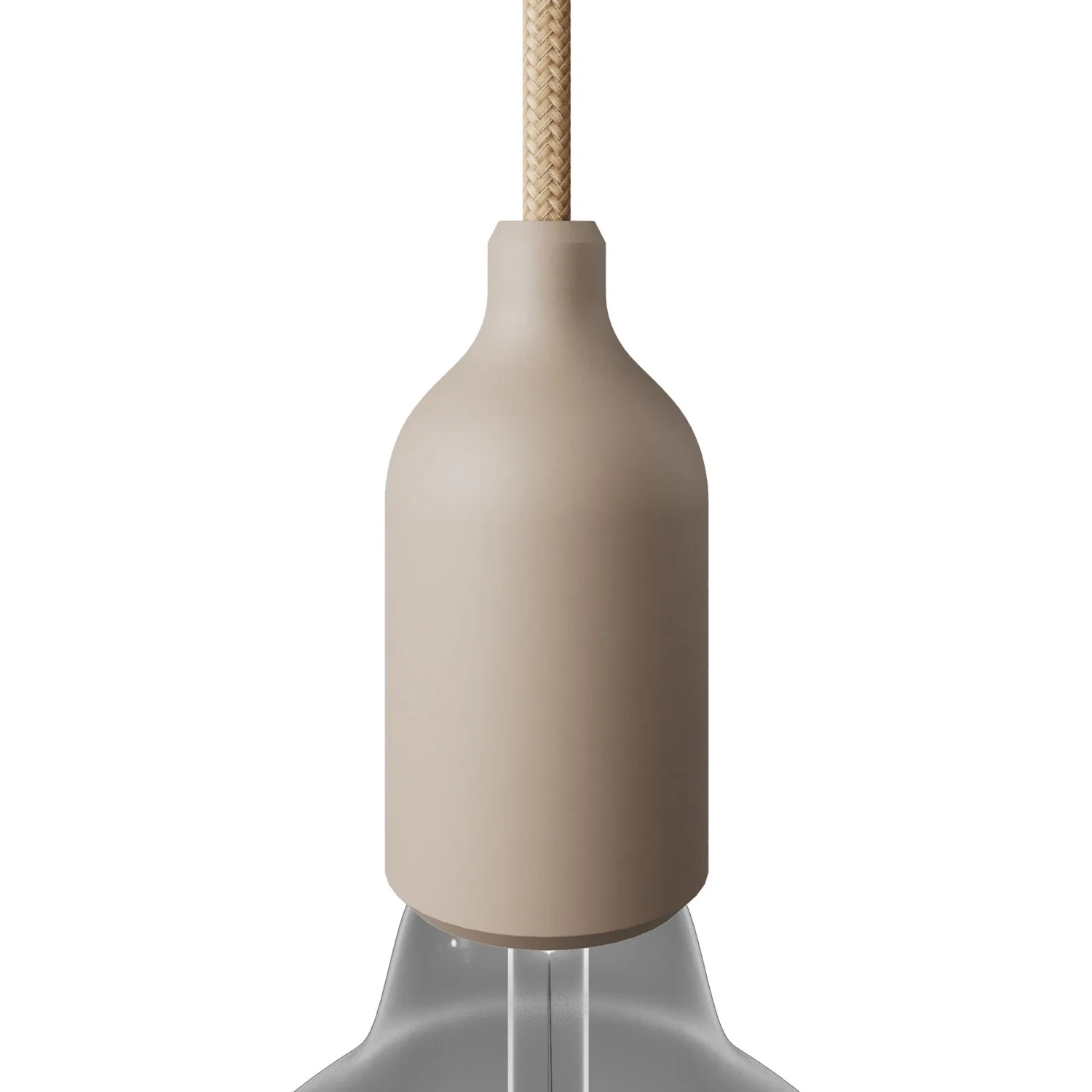 E27 silicone lamp holder kit with hidden cable clamp - Desert Brown