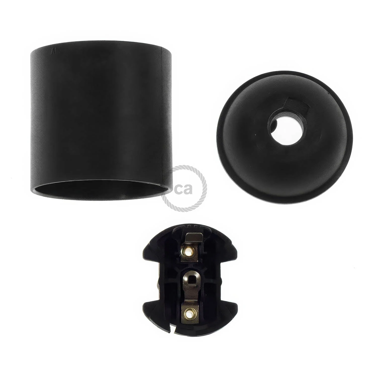 E27 thermoplastic lamp holder kit - Black - Image 2