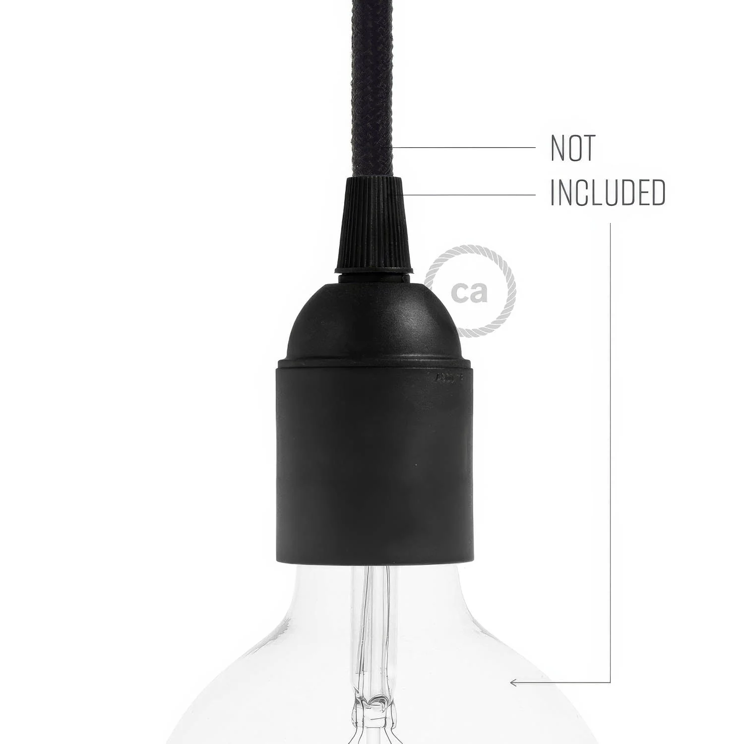 E27 thermoplastic lamp holder kit - Black - Image 3