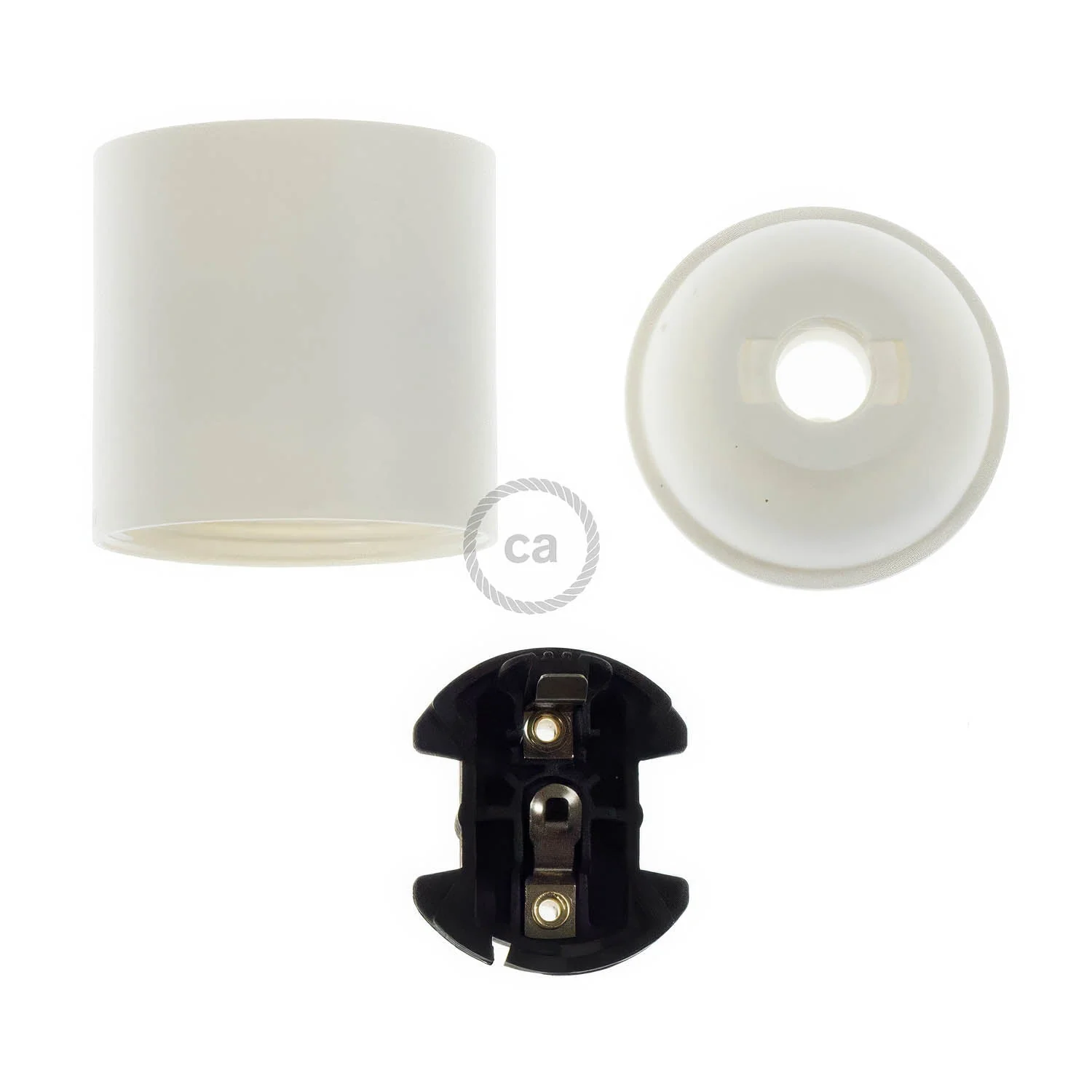 E27 lamp holder kit in thermoplastic - White - Image 2