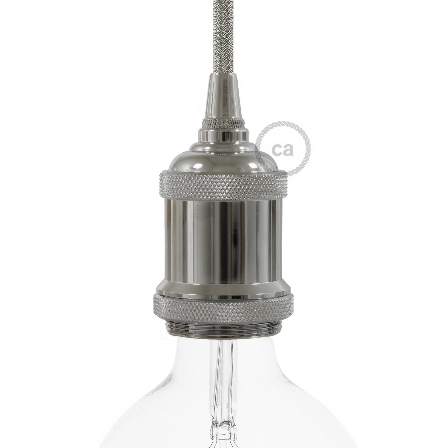 E27 vintage aluminium lamp holder kit - Chrome