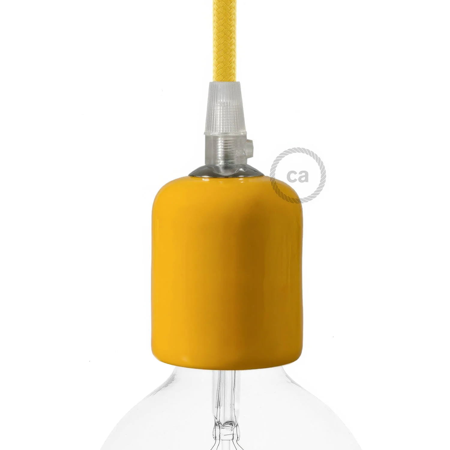 E27 ceramic lamp holder kit - Yellow