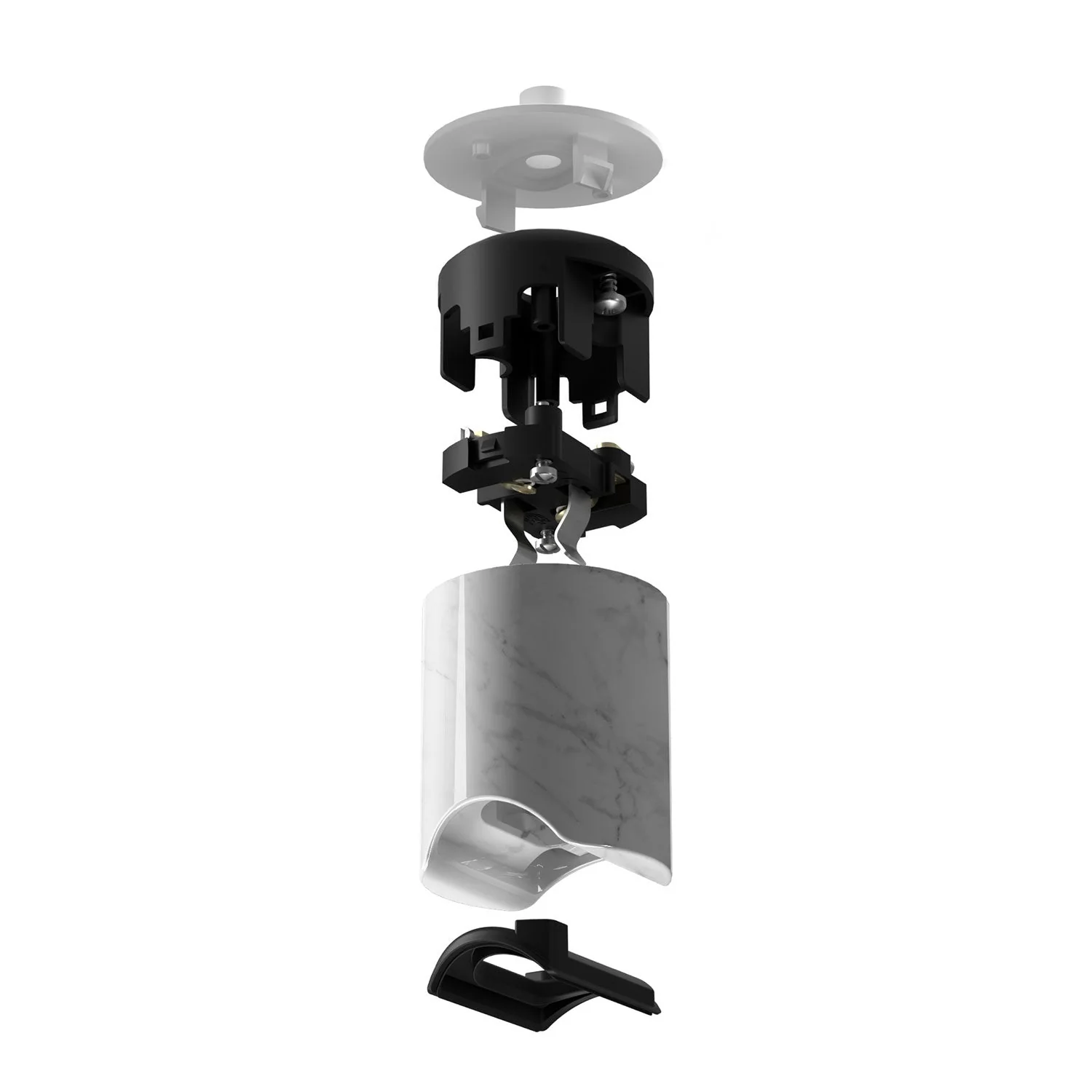 Kit E14 lamp holder for pendant lamps with S14d fitting - White marble effect - Image 2